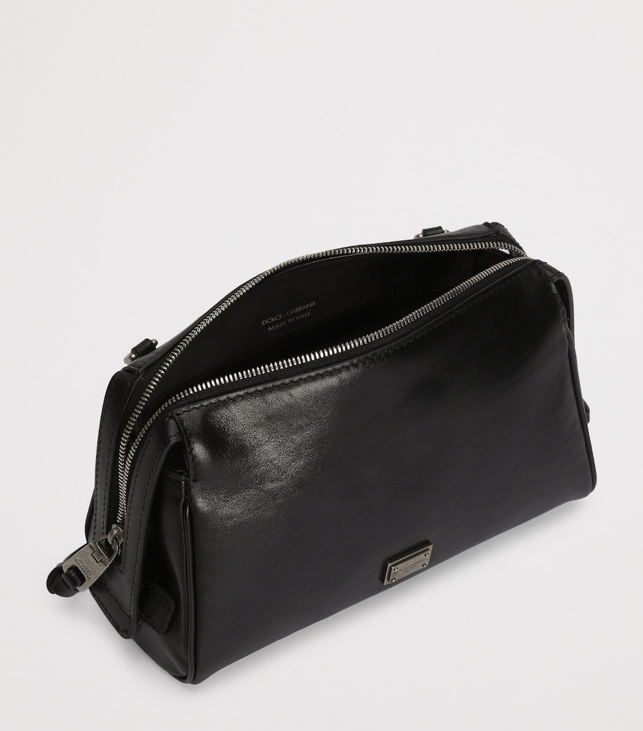 Dolce&Gabbana Calfskin Vittoria Shoulder Bag Black Image 5