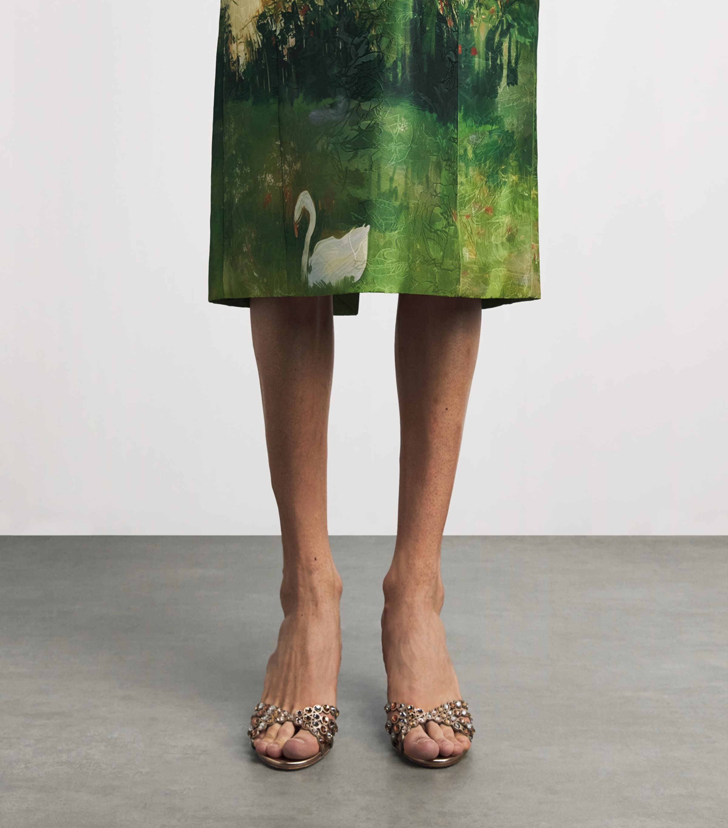 LEO LIN Womens Jacquard Elizabeth Midi Dress Serene Print Image 5