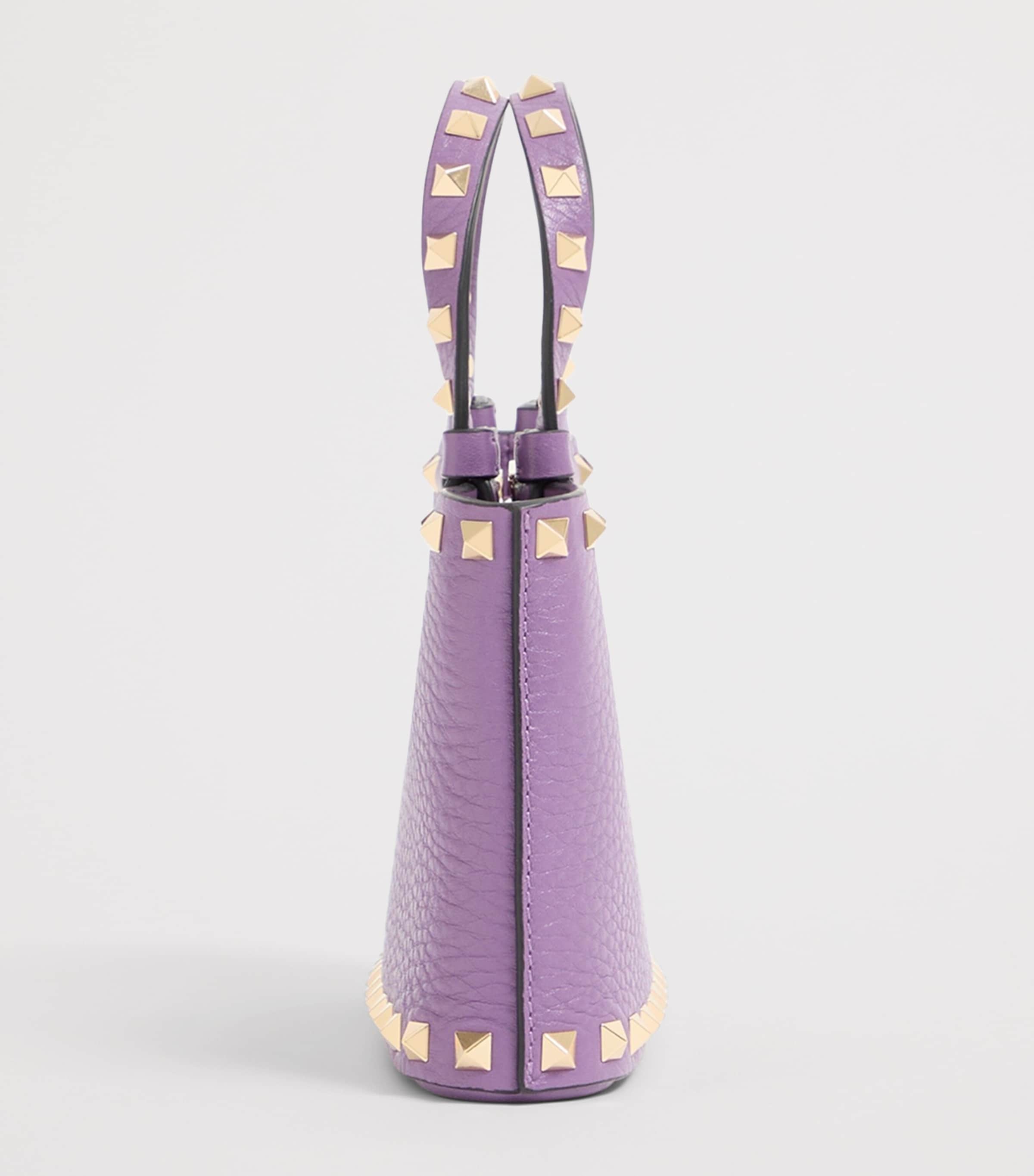 Valentino Garavani Mini Leather Rockstud Tote Bag Image 3
