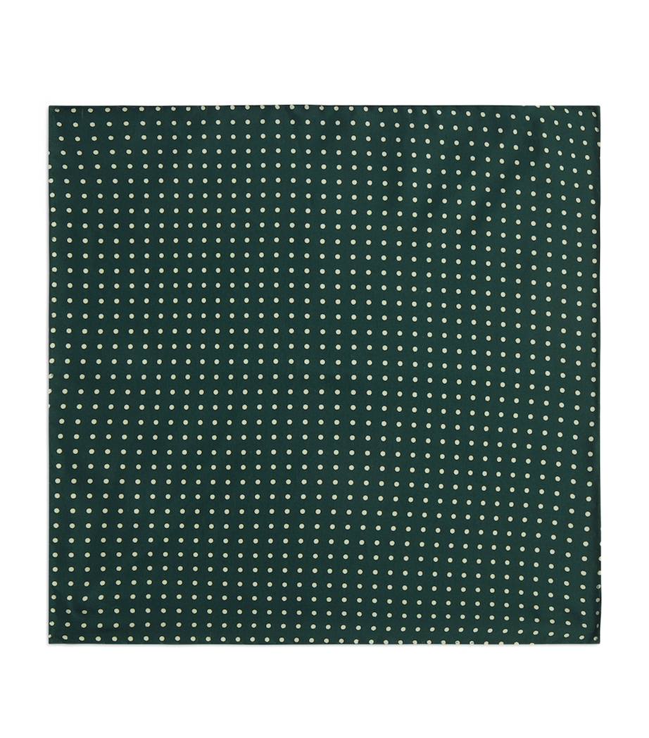 Mulberry Silk Polka Dot Pocket Square 311EMERALD Image 1