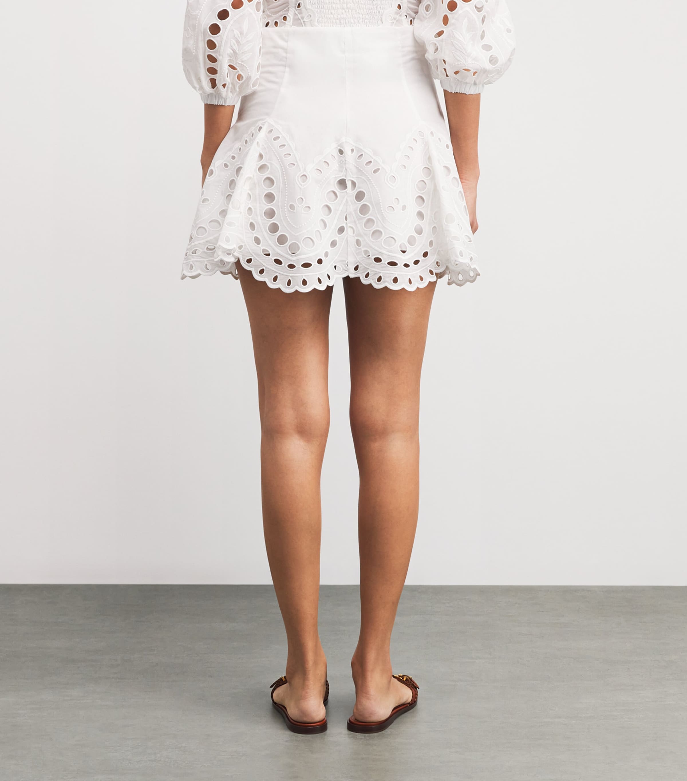 Cotton-Blend Sail Mini Skirt WHITE SEALACE Image 4