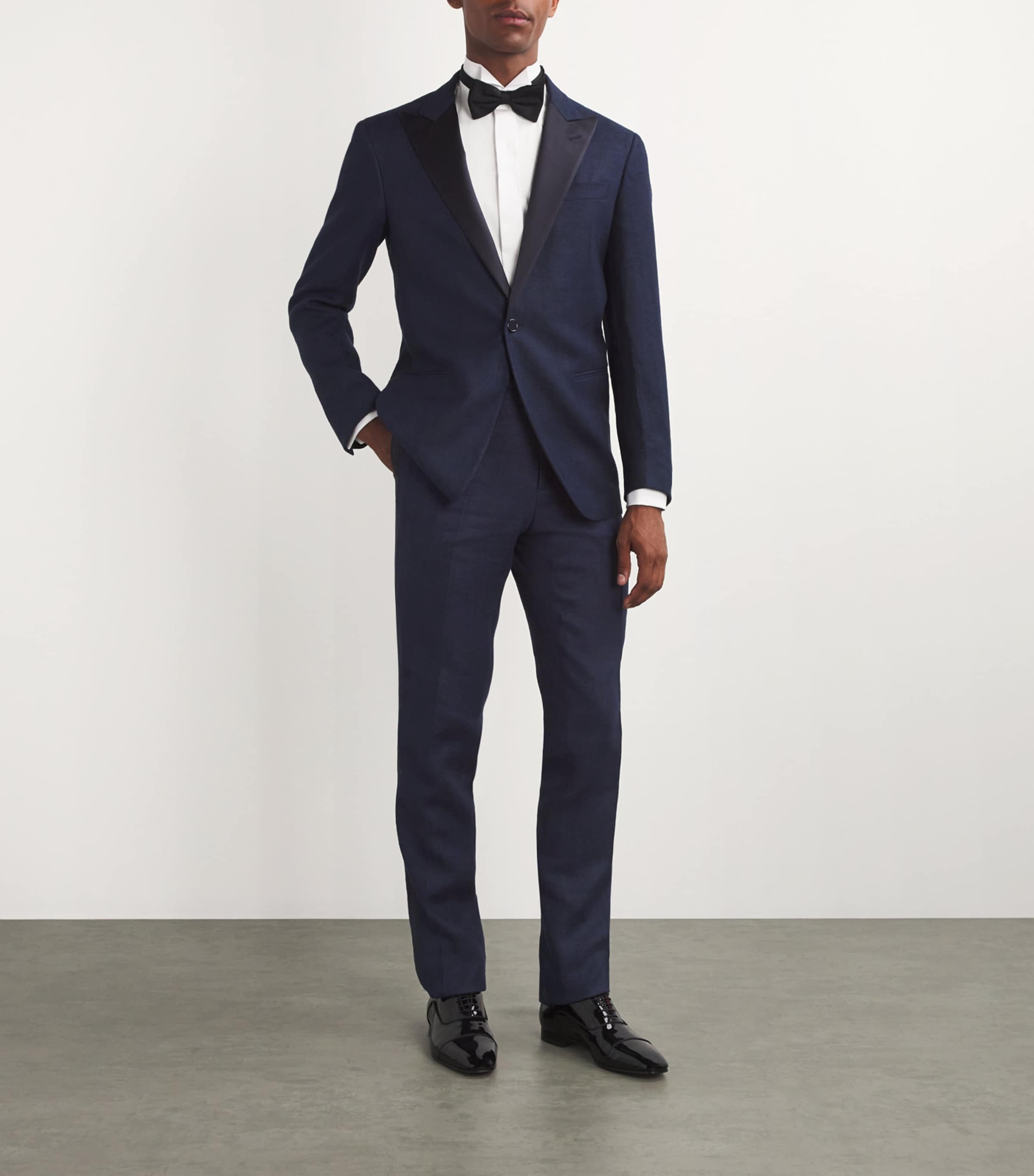 Polo Ralph Lauren Mens Linen Tuxedo Jacket Navy Image 2