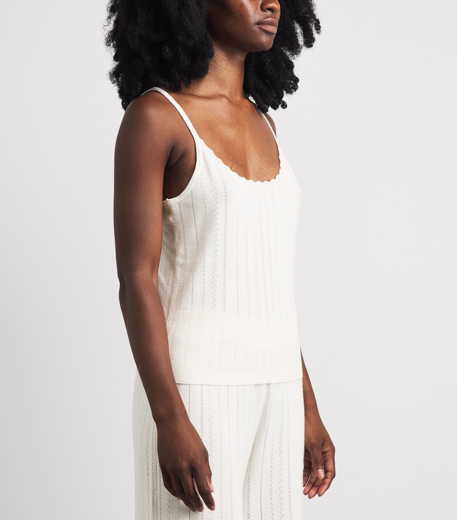 Eberjey Womens Pointelle Tank Top Ivory Image 4