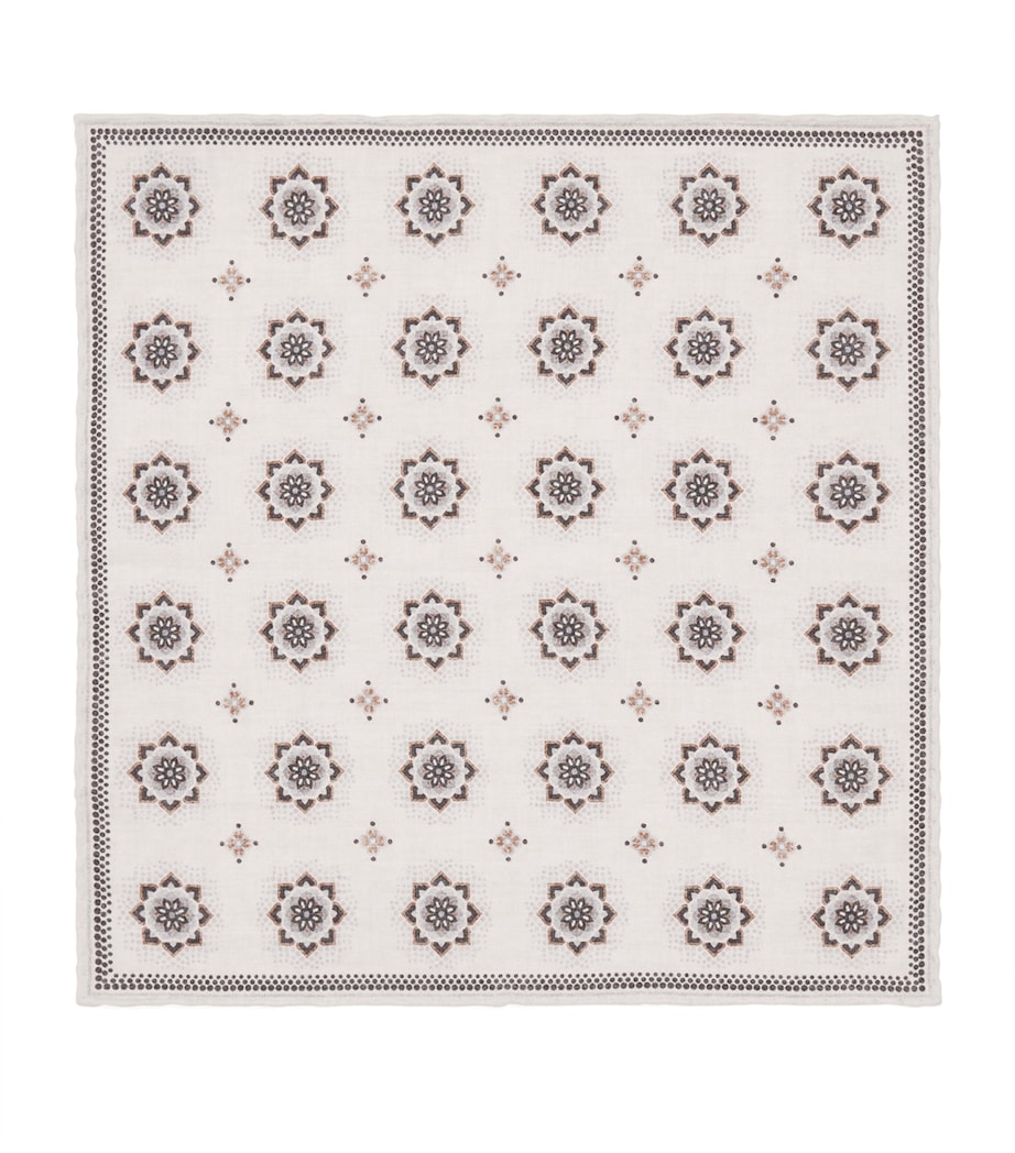 Cotton-Wool Printed Pocket Square BIANCO Image 1