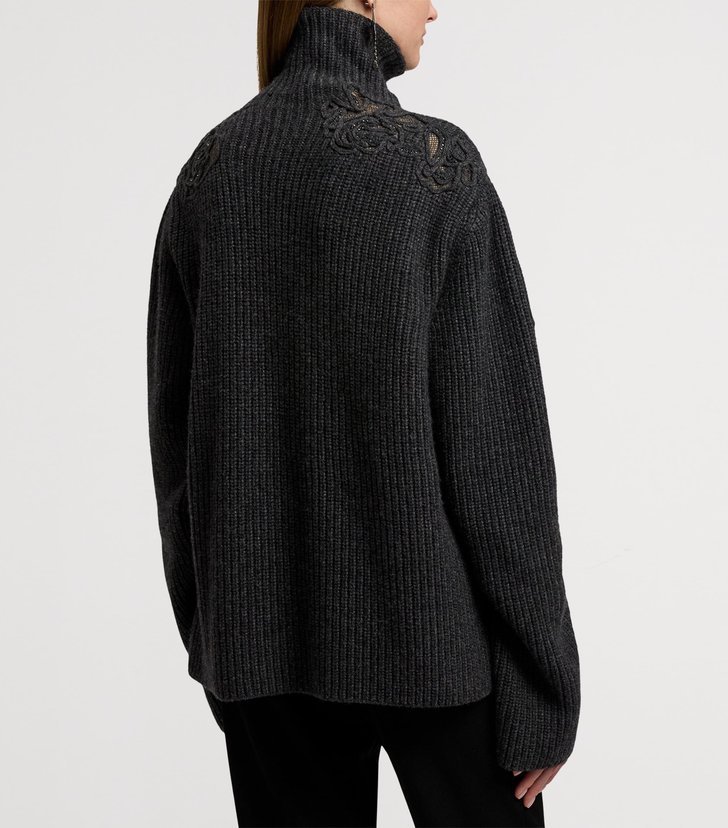 Cashmere Rollneck Sweater MEDIUM GREY MELANGE Image 4