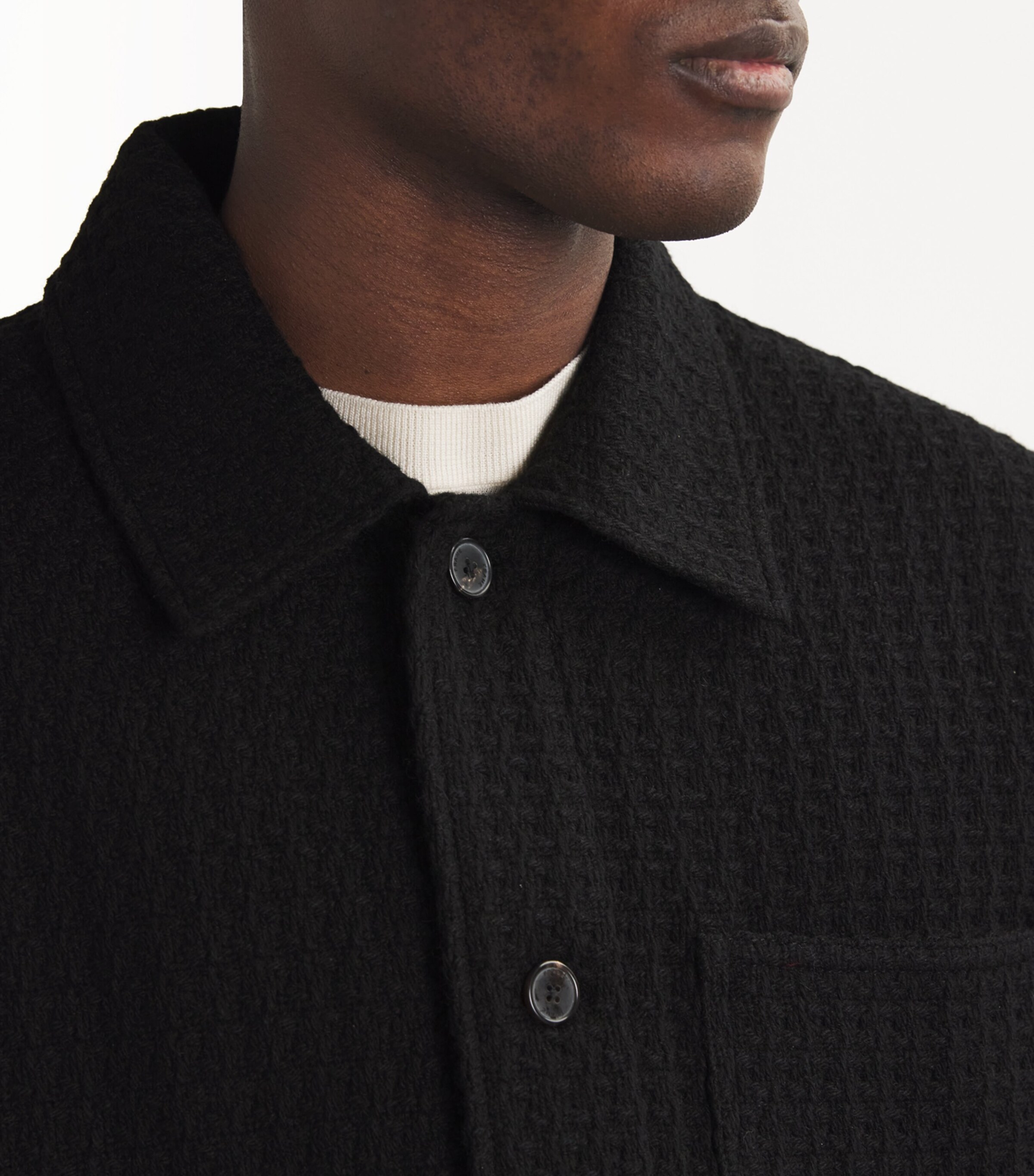 Wool-Blend Shirt Jacket BLACK Image 6