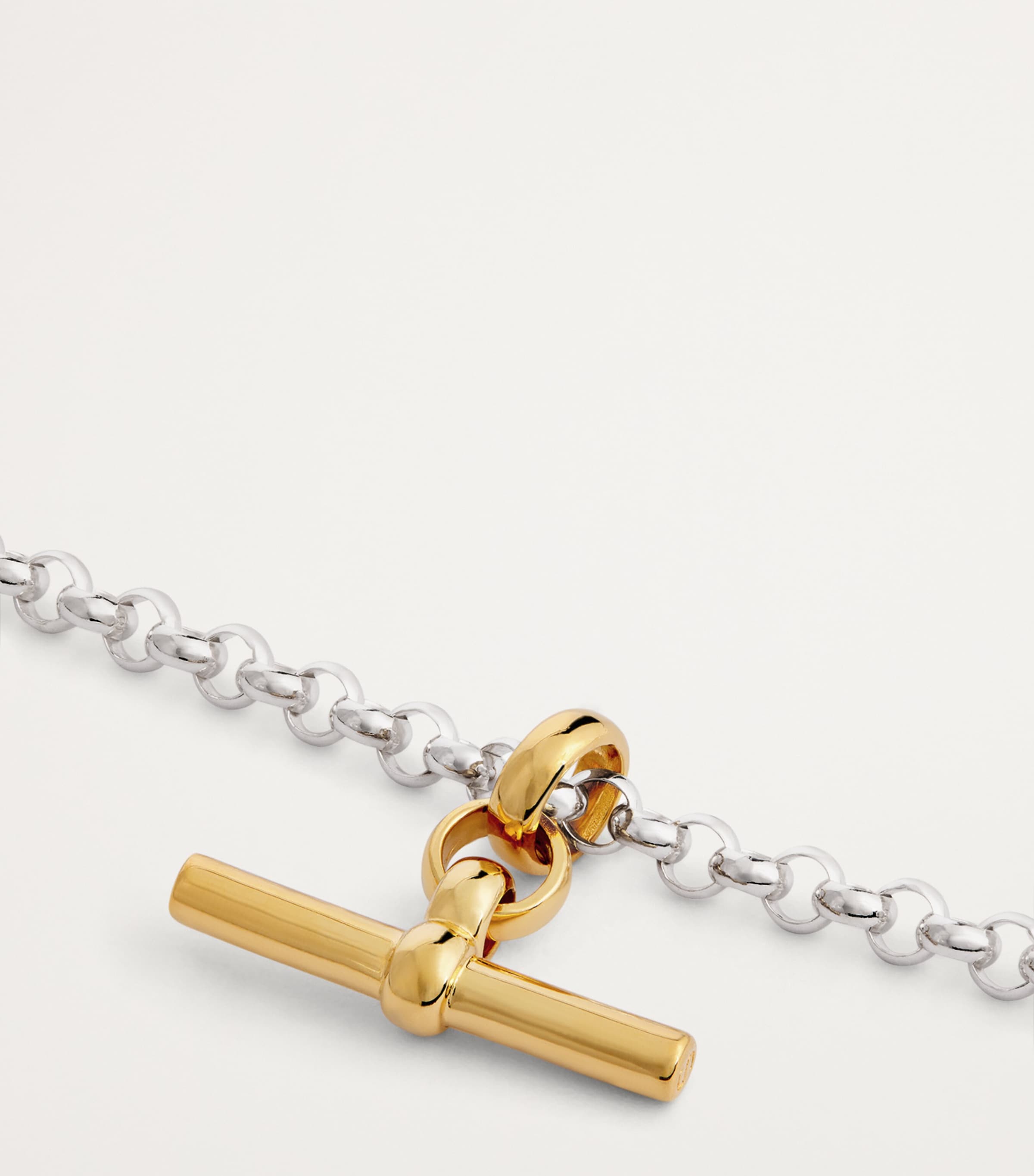 TILLY SVEAAS Gold-Plated T-Bar Belcher Chain Bracelet Silver/gold Image 3