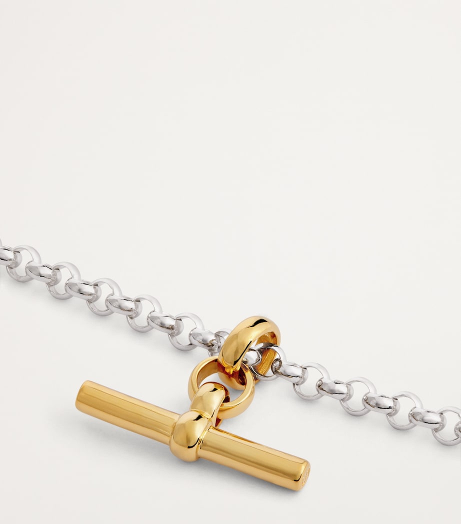 TILLY SVEAAS Gold-Plated T-Bar Belcher Chain Bracelet Silver/gold Image 3