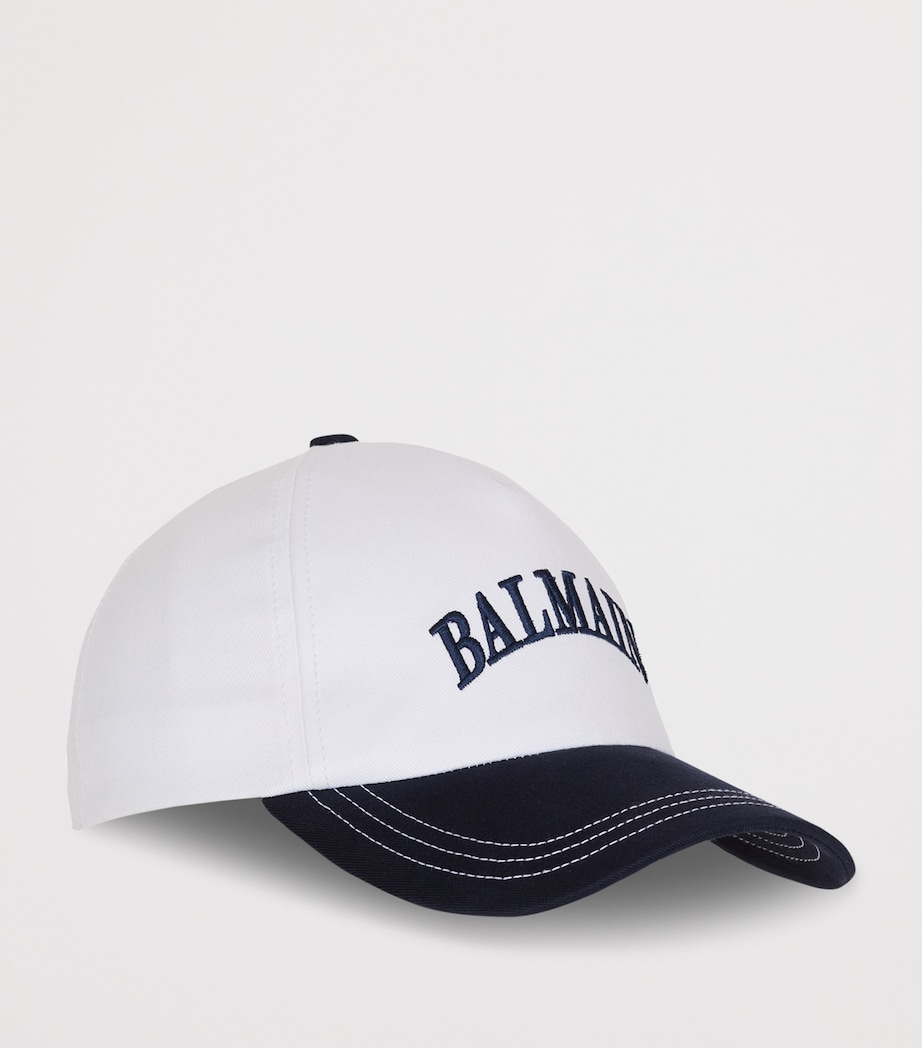 Cotton Logo Baseball Cap GPP BLANC/MARINE Image 2