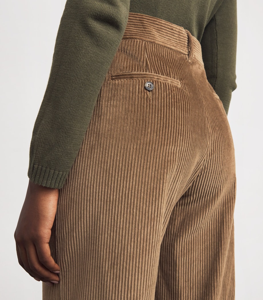 Corduroy Straight Trousers HAZELNUT BROWN Image 6