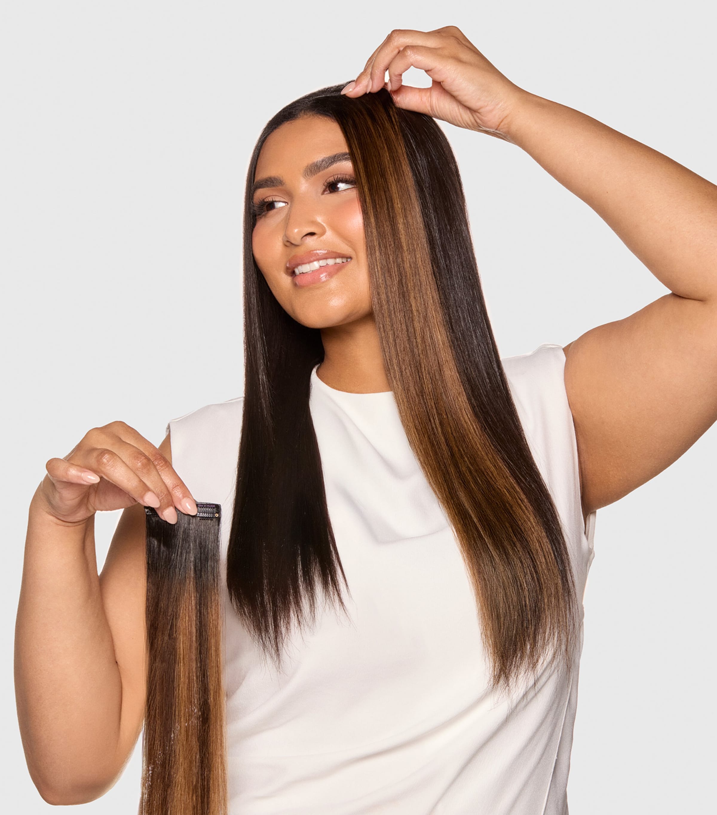 Beauty Works Beauty Works x Huda BARELY THERE Mix & Match Minis Clip-In Hair Extensions (20") Honey Blonde Image 6
