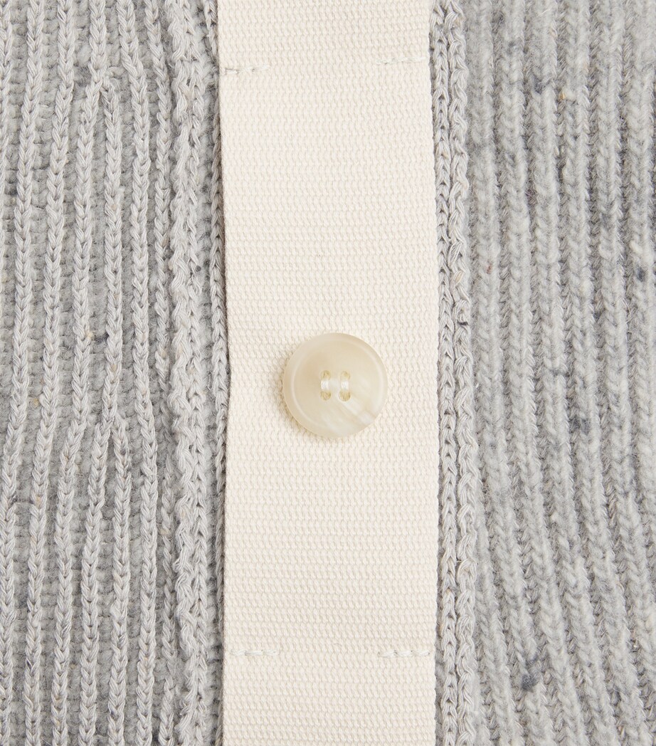 MORDECAI Mens Wool-Blend Oversized Cardigan Melange Image 5