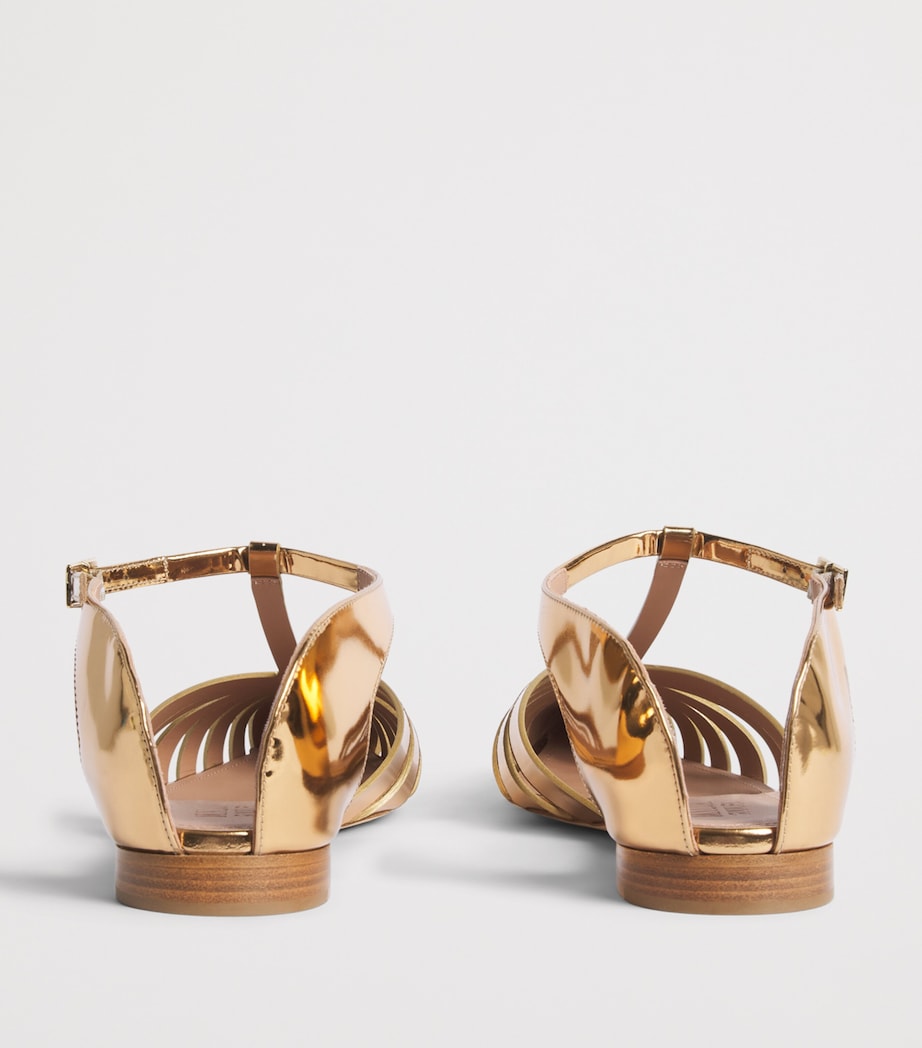 Malone Souliers Leather Jennifer Mules Antique Gold Image 5