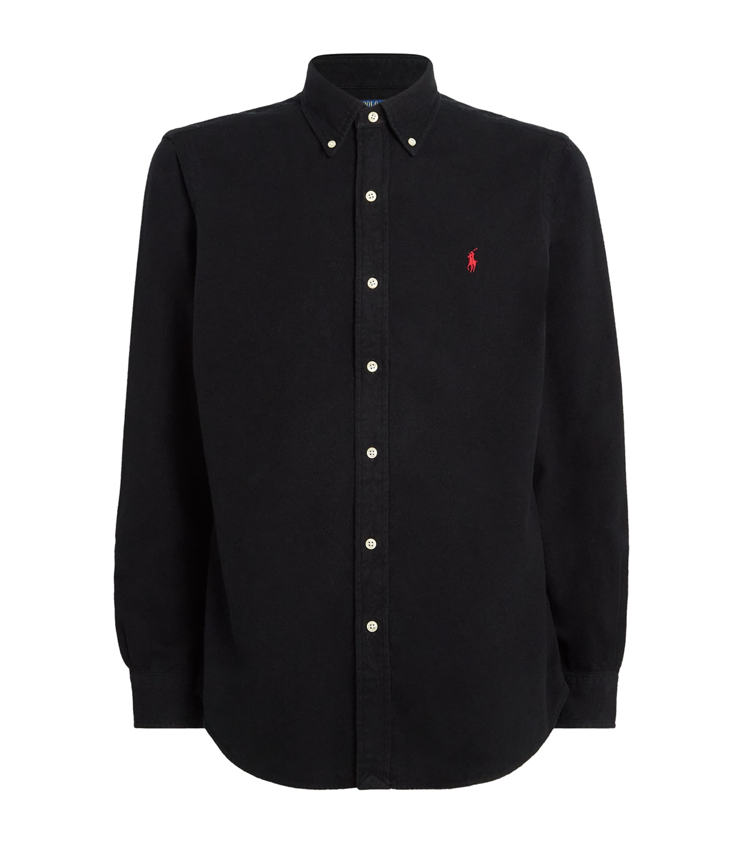 Polo Ralph Lauren Mens Cotton Logo Shirt Black Image 1