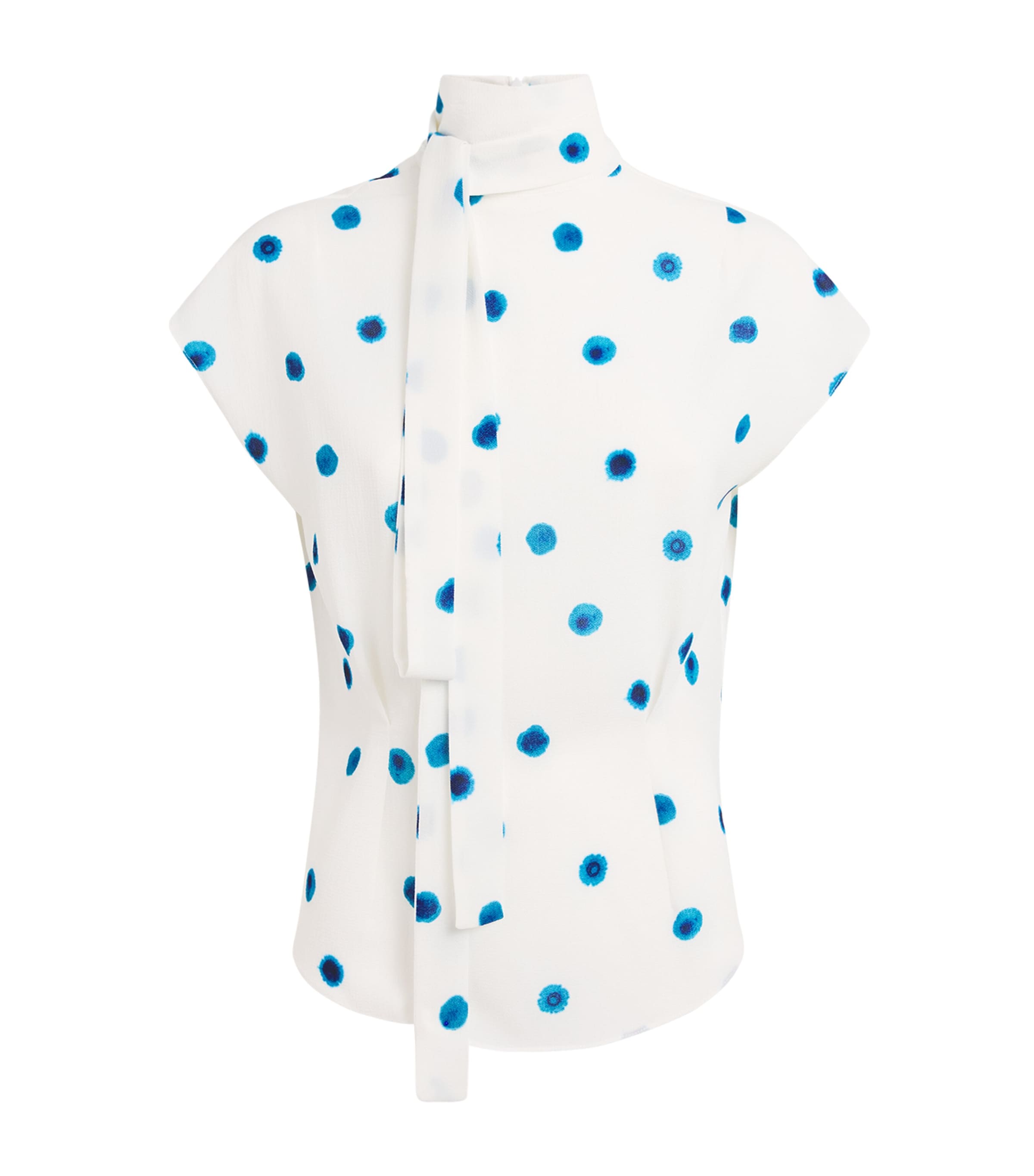 Edeline Lee Organic Cotton-blend Ribbon Neck Blouse In White