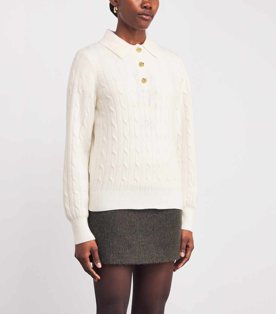 Cable-Knit Evie Polo Sweater CLOUD Image 3