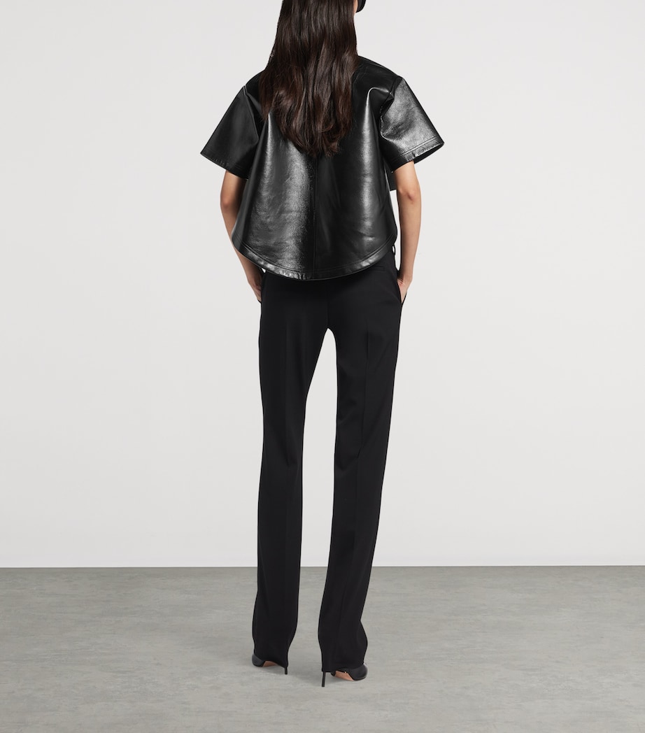 Balenciaga Womens Stretch-Wool Slim Trousers Image 3