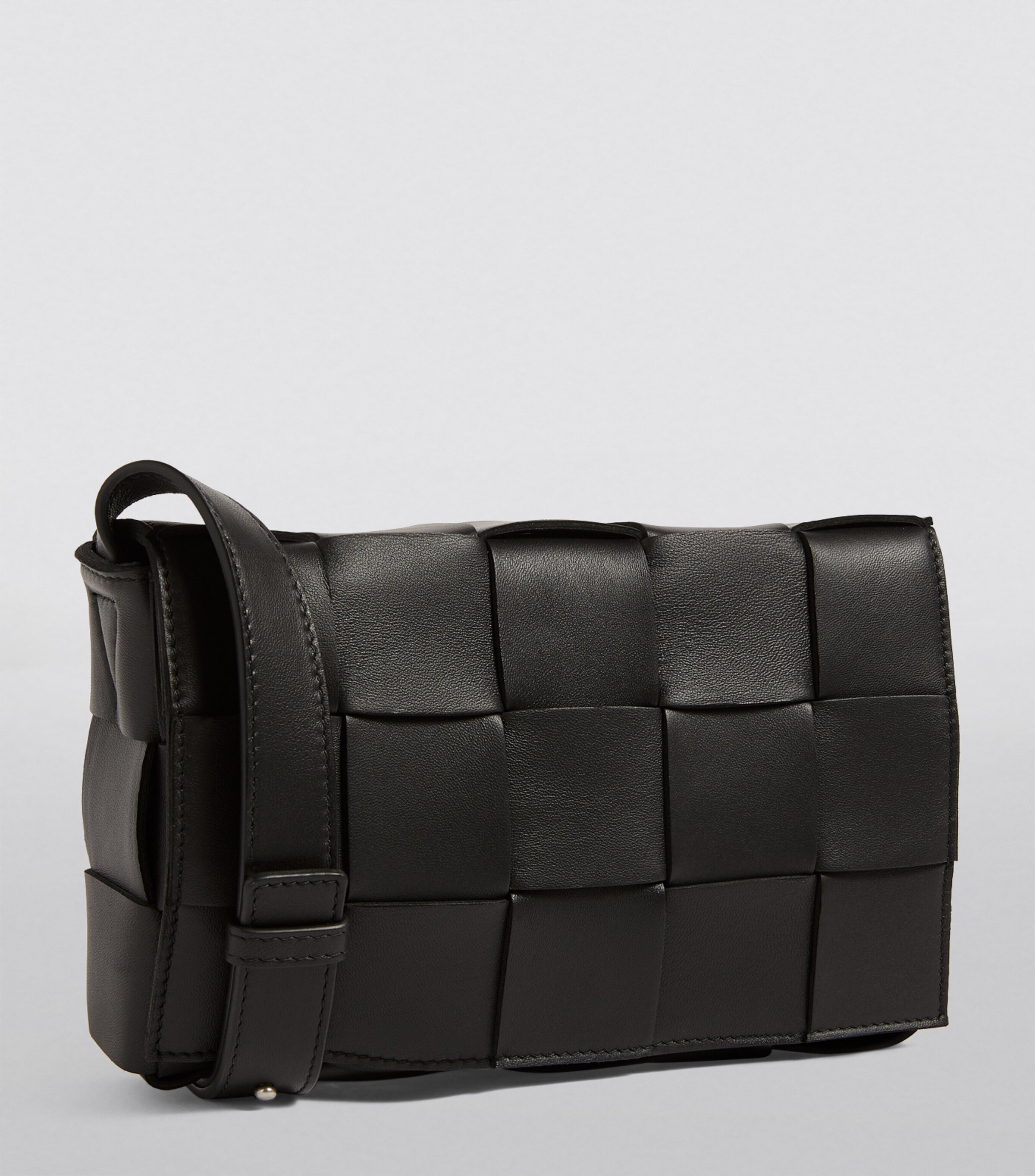 Bottega Veneta Leather Cassette Cross-Body Bag Black Silver Image 3