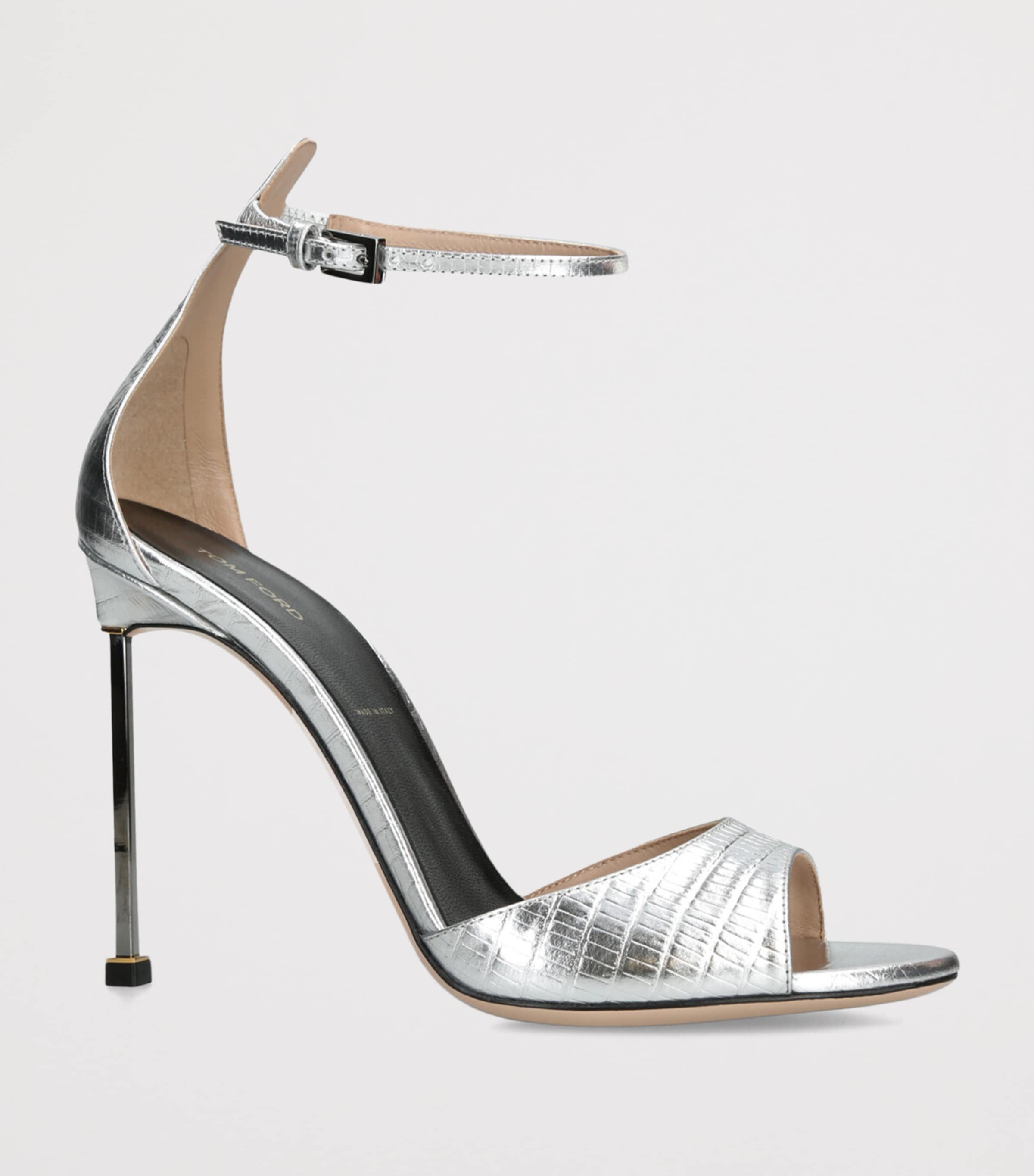 Leather Spire Sandals 105 SILVER Image 3