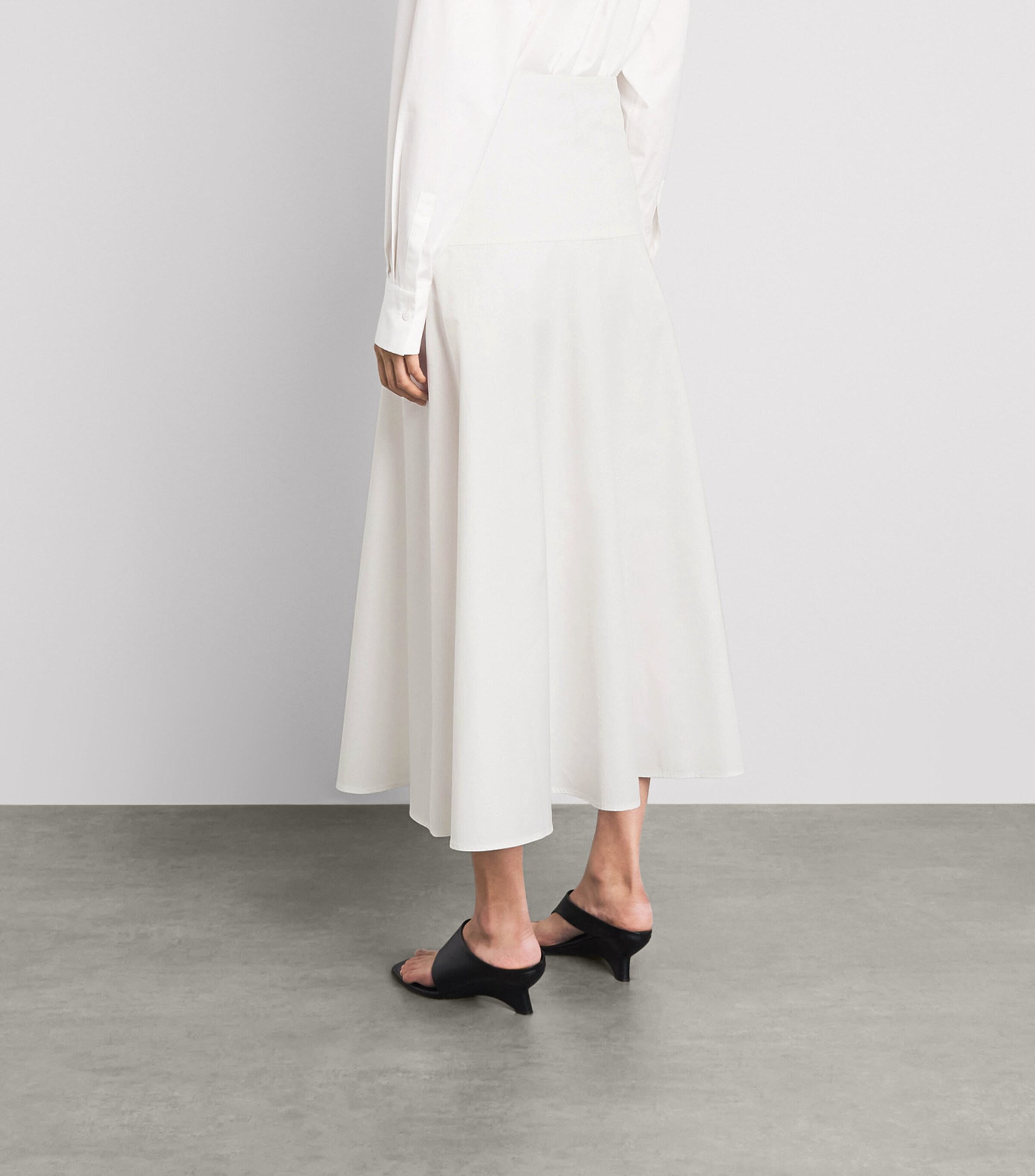 Almada Label Womens Cotton Poplin Ona Midi Skirt White Image 5