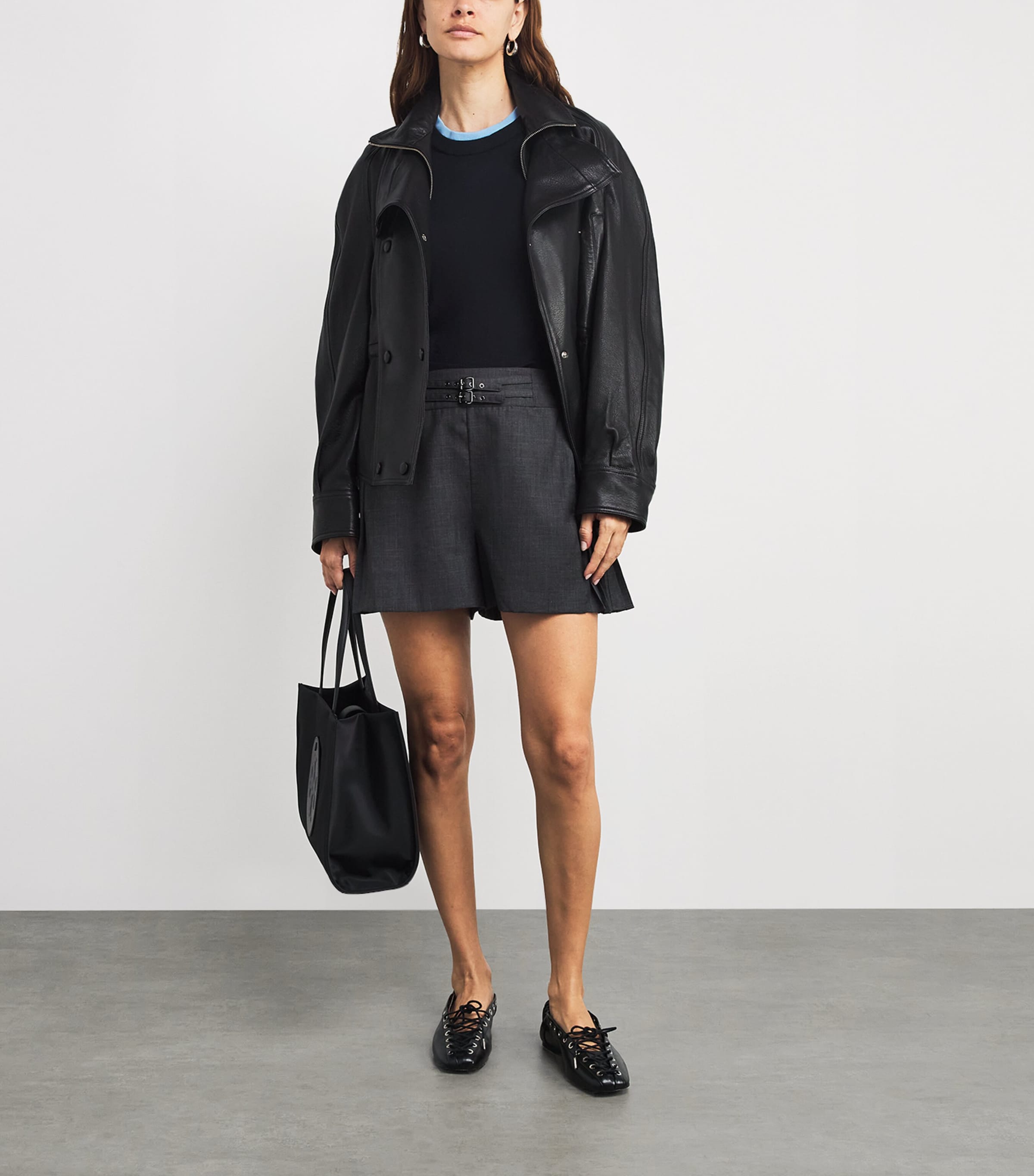 Wool Two-Tone Sweater NAVY BLUE Image 2