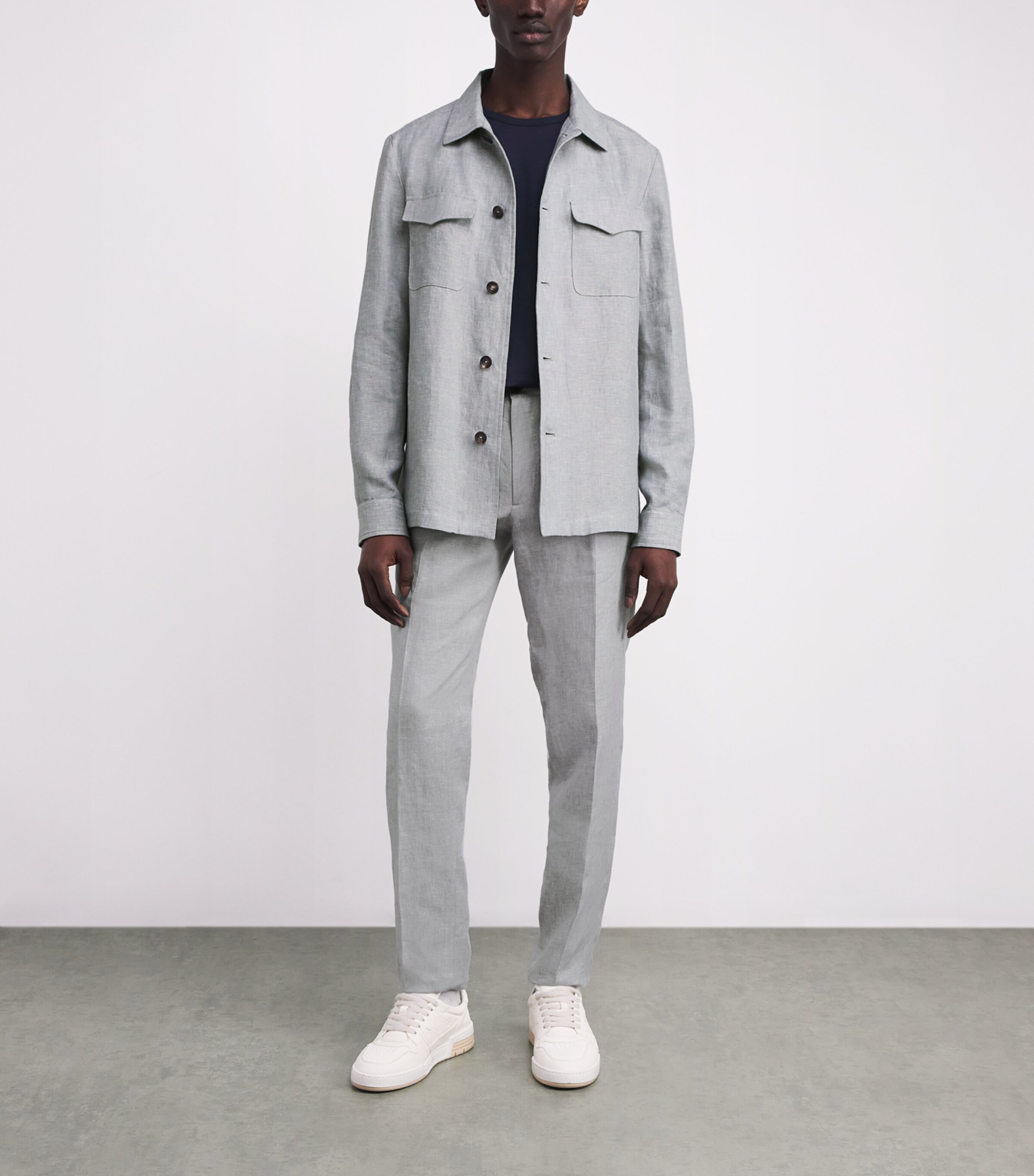 Linen Overshirt 5490-GRIGIO Image 2