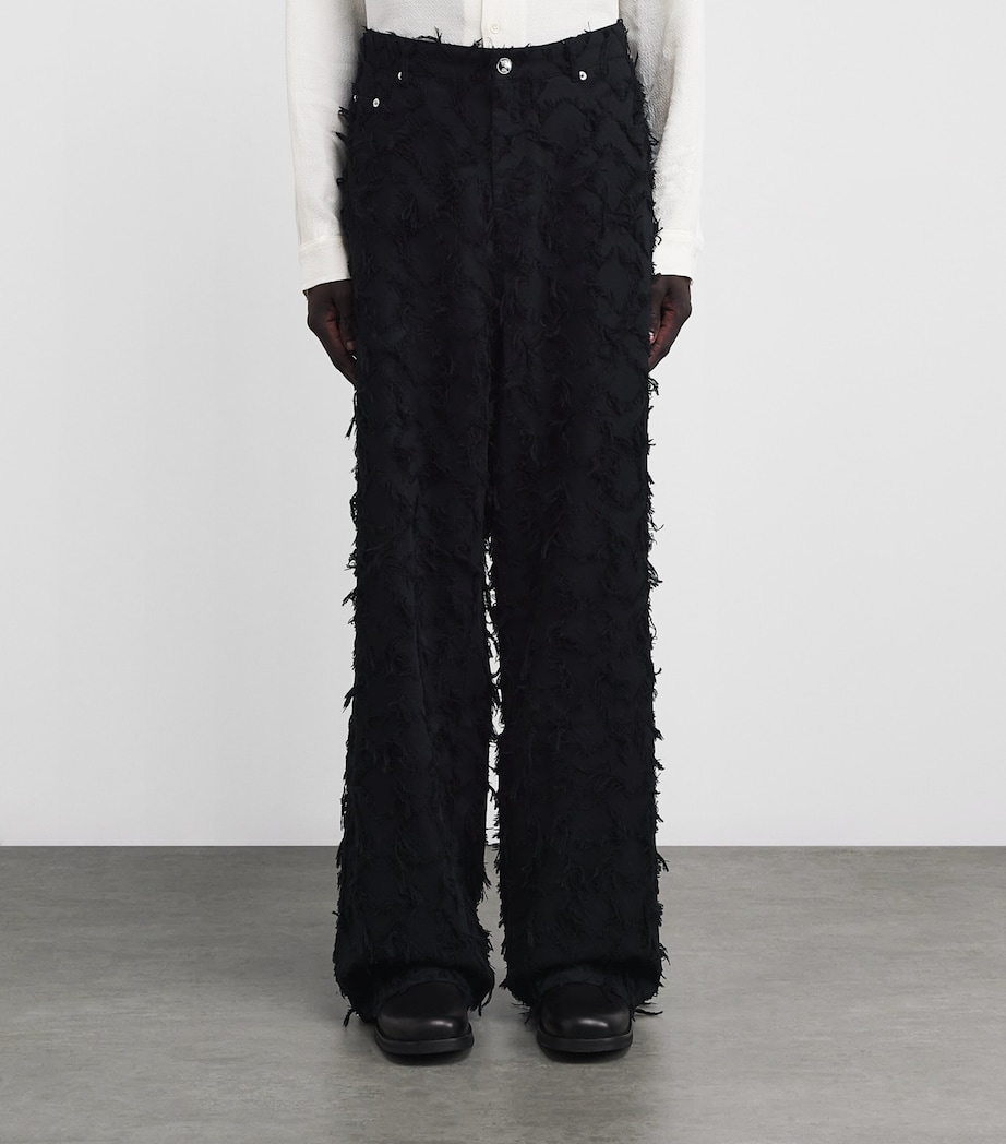 Fringed Cotton Twill Nikos Jeans FRINGED BLACK TWILL Image 3