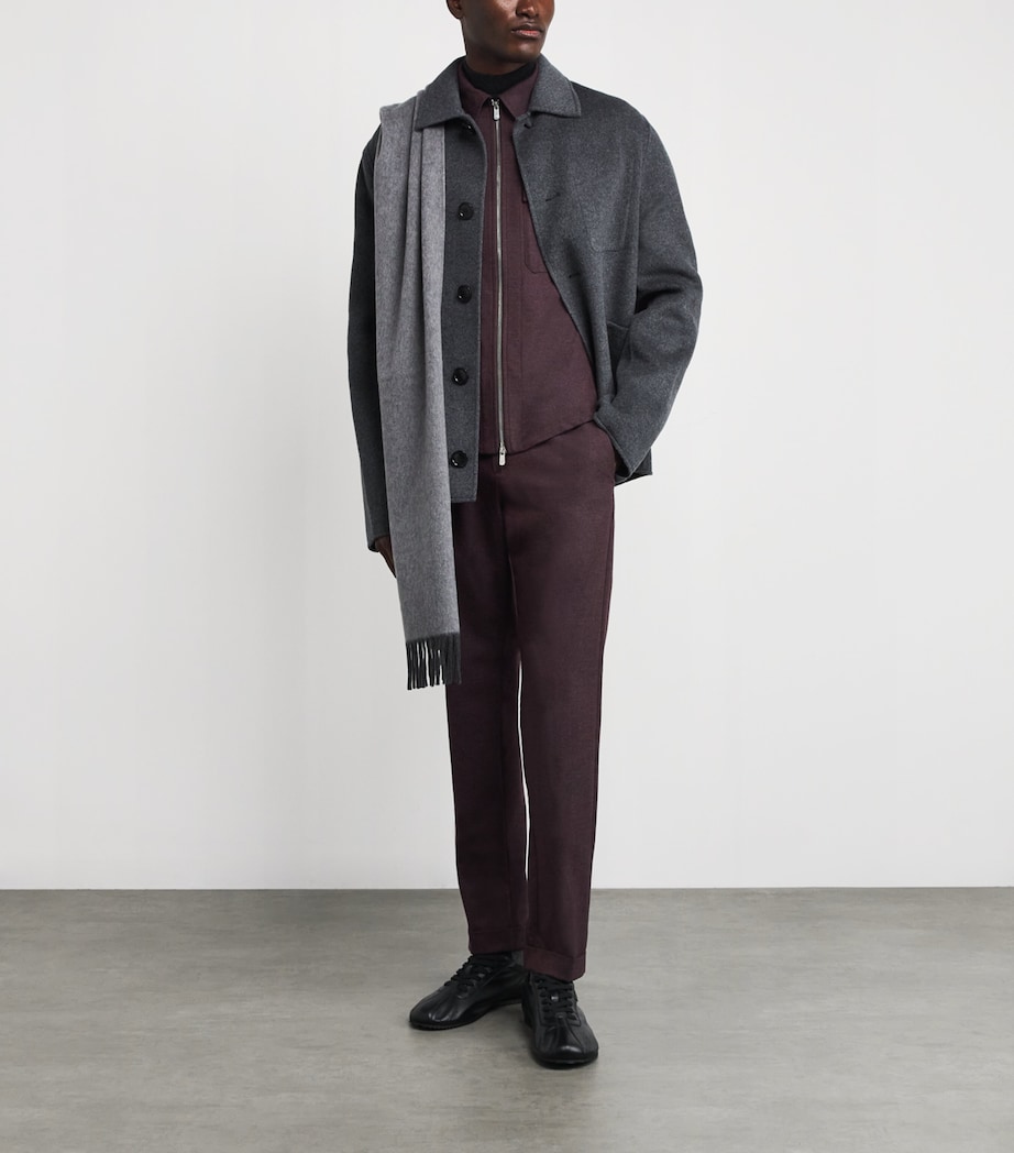 Cashmere 2-Way Zip Jacket 27 - BURGUNDY Image 2