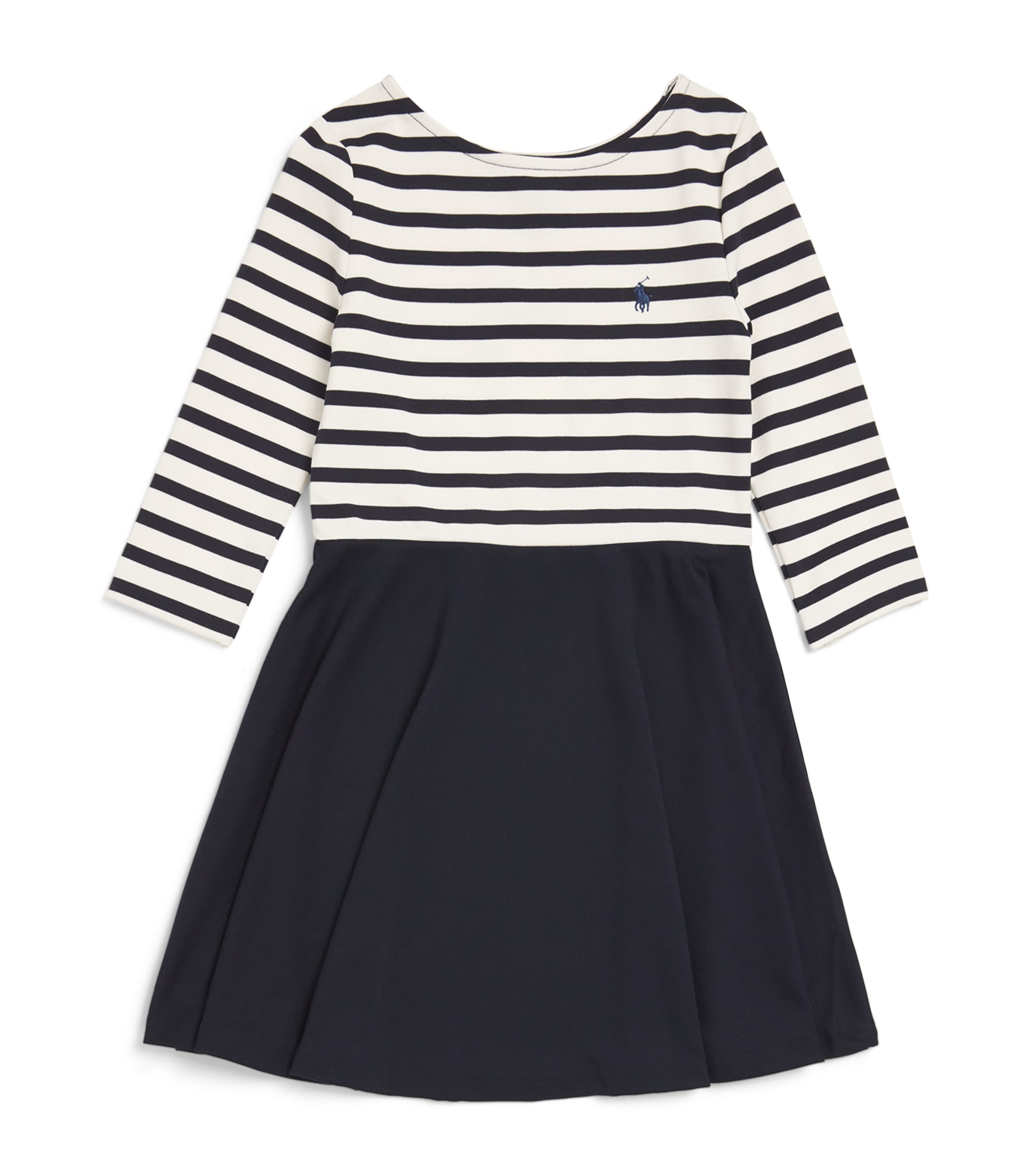 Shop Ralph Lauren Striped Logo Dress In White