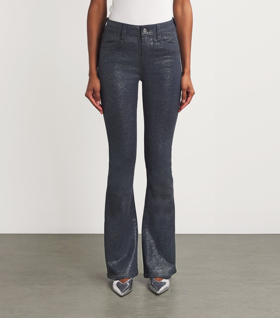Lou Lou Flared Jeans NAVY/SLVR GLTER LXE Image 3