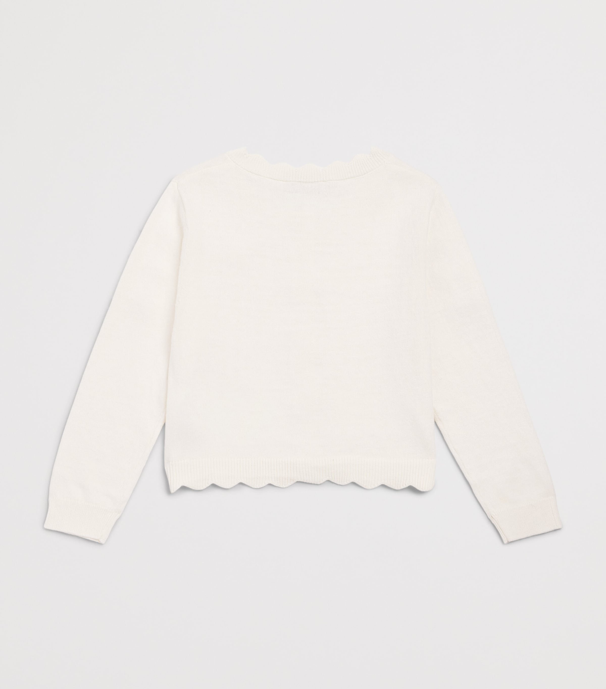 Monnalisa Cotton-Wool Bow Cardigan (6 Months-6 Years) Panna Image 2