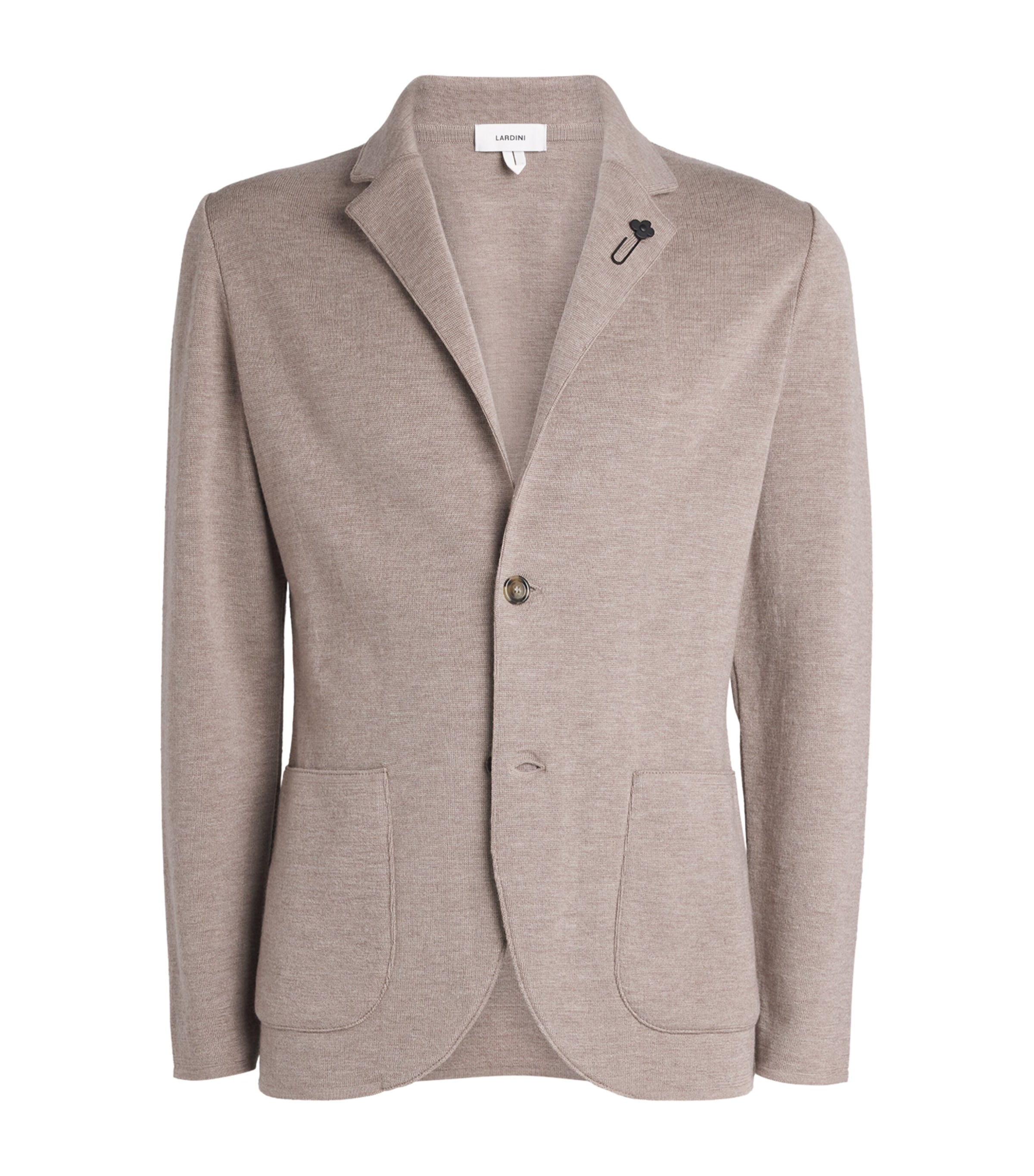 Virgin Wool Knitted Blazer 210-BEIGE Image 1