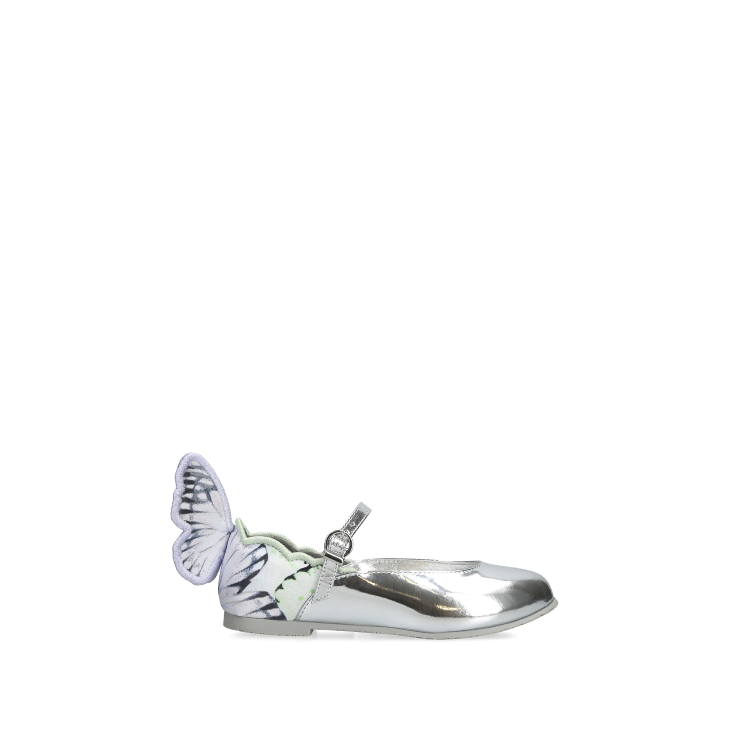 Sophia Webster Mini Kids' Leather Chiara Ballet Flats In Silver