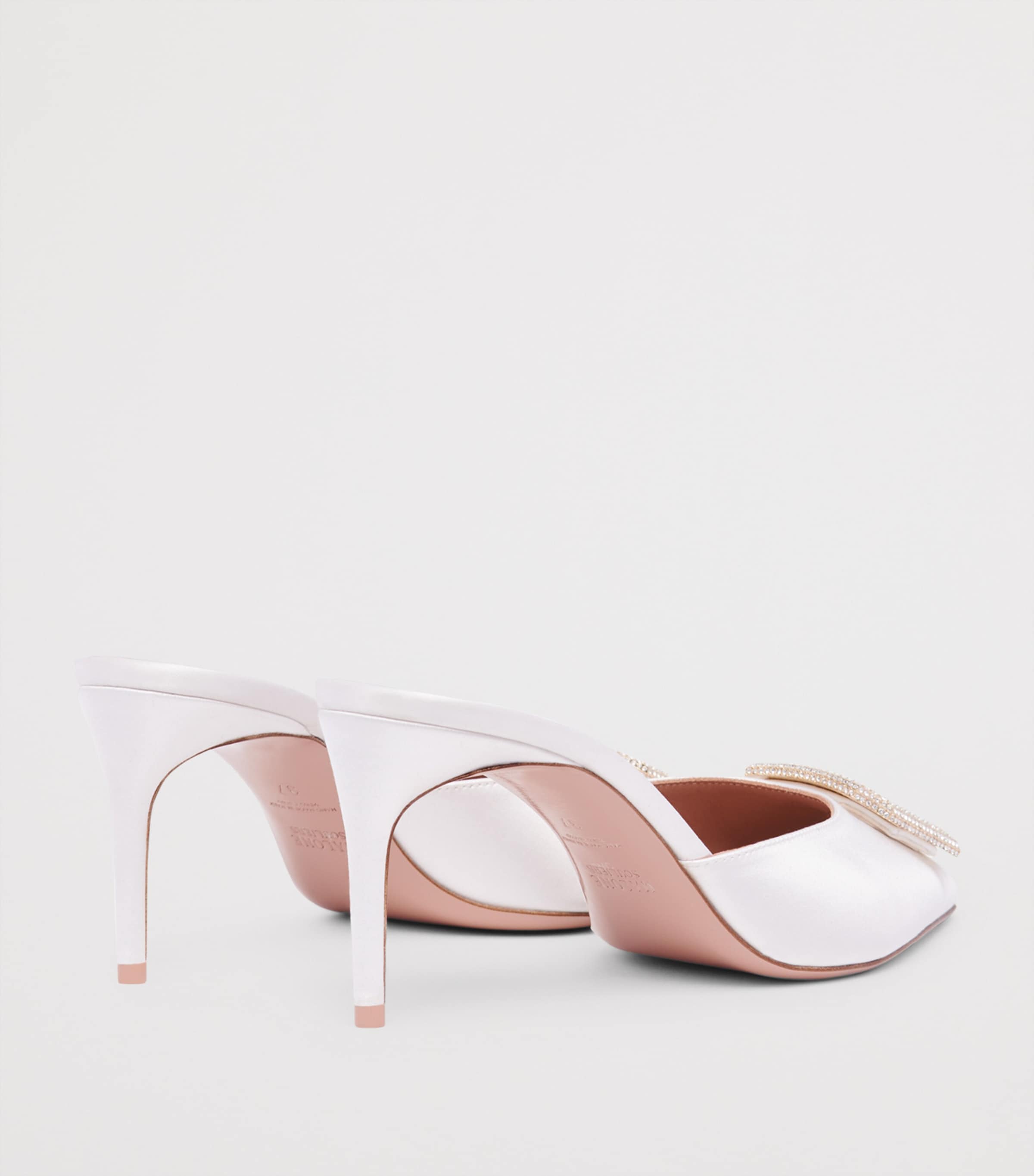 Satin Mona Mules 70 WHITE Image 4