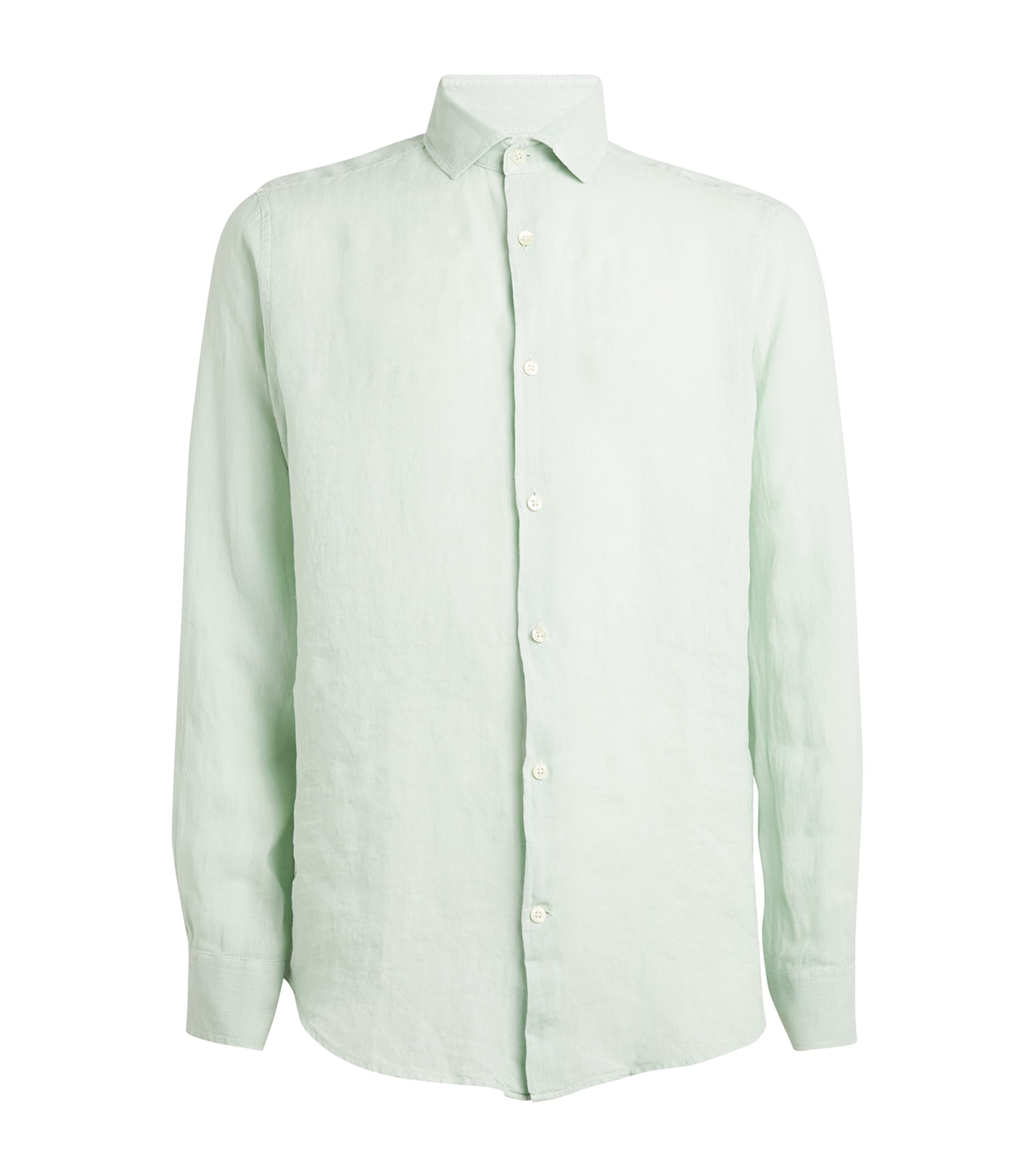 Shop Frescobol Carioca Linen Antonio Shirt In Green