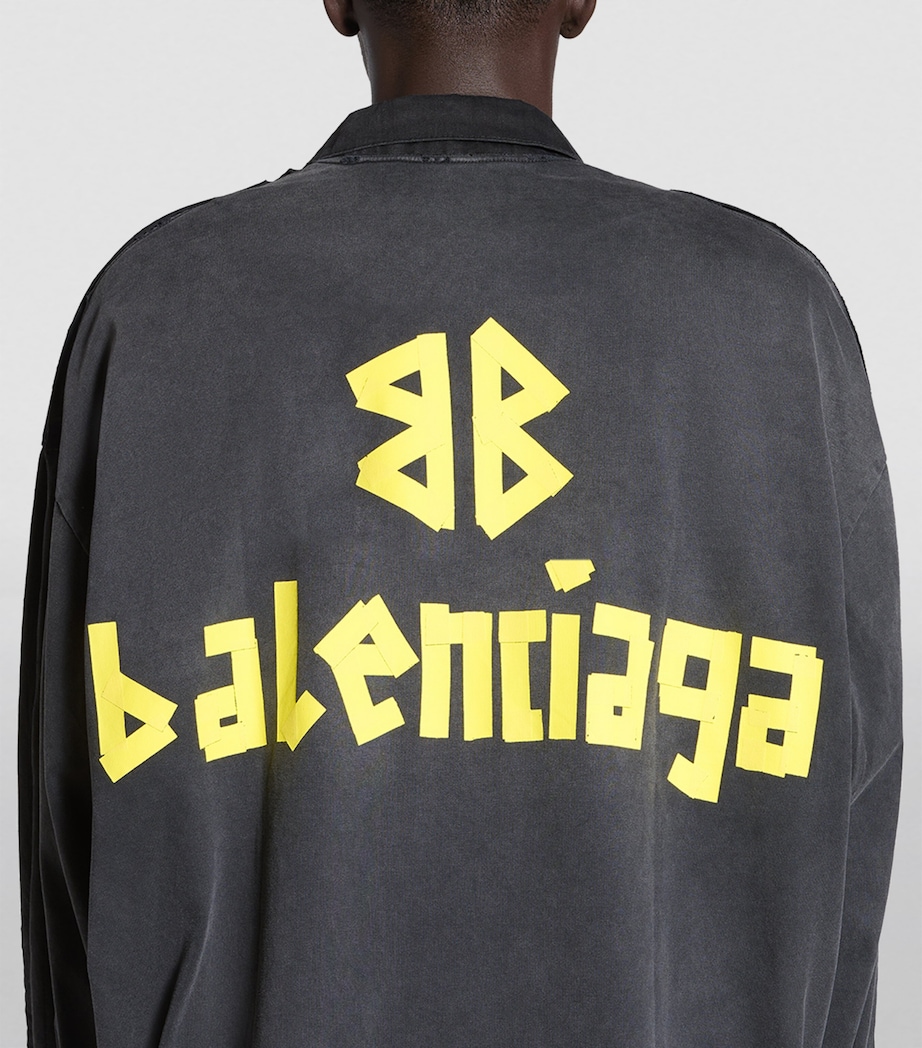 Balenciaga Mens Denim Oversized Hybrid Jacket Image 6