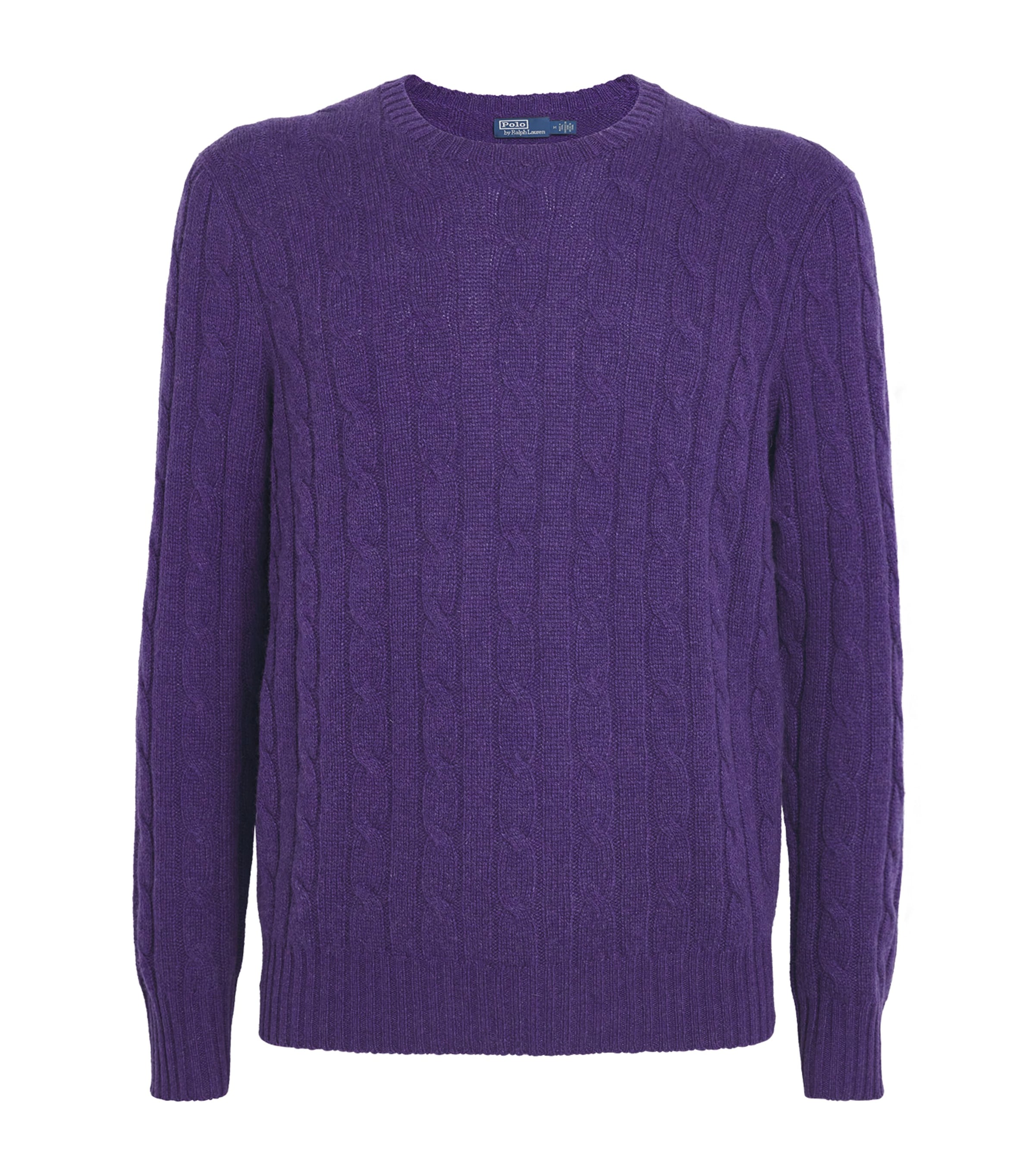 Polo Ralph Lauren Mens Cashmere Cable-Knit Sweater Purple Image 1