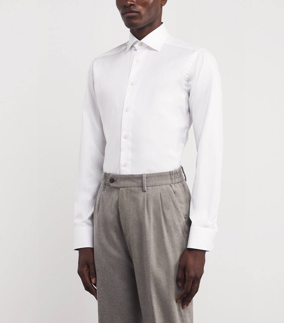 Organic Cotton Twill Dress Shirt WHITE Image 3