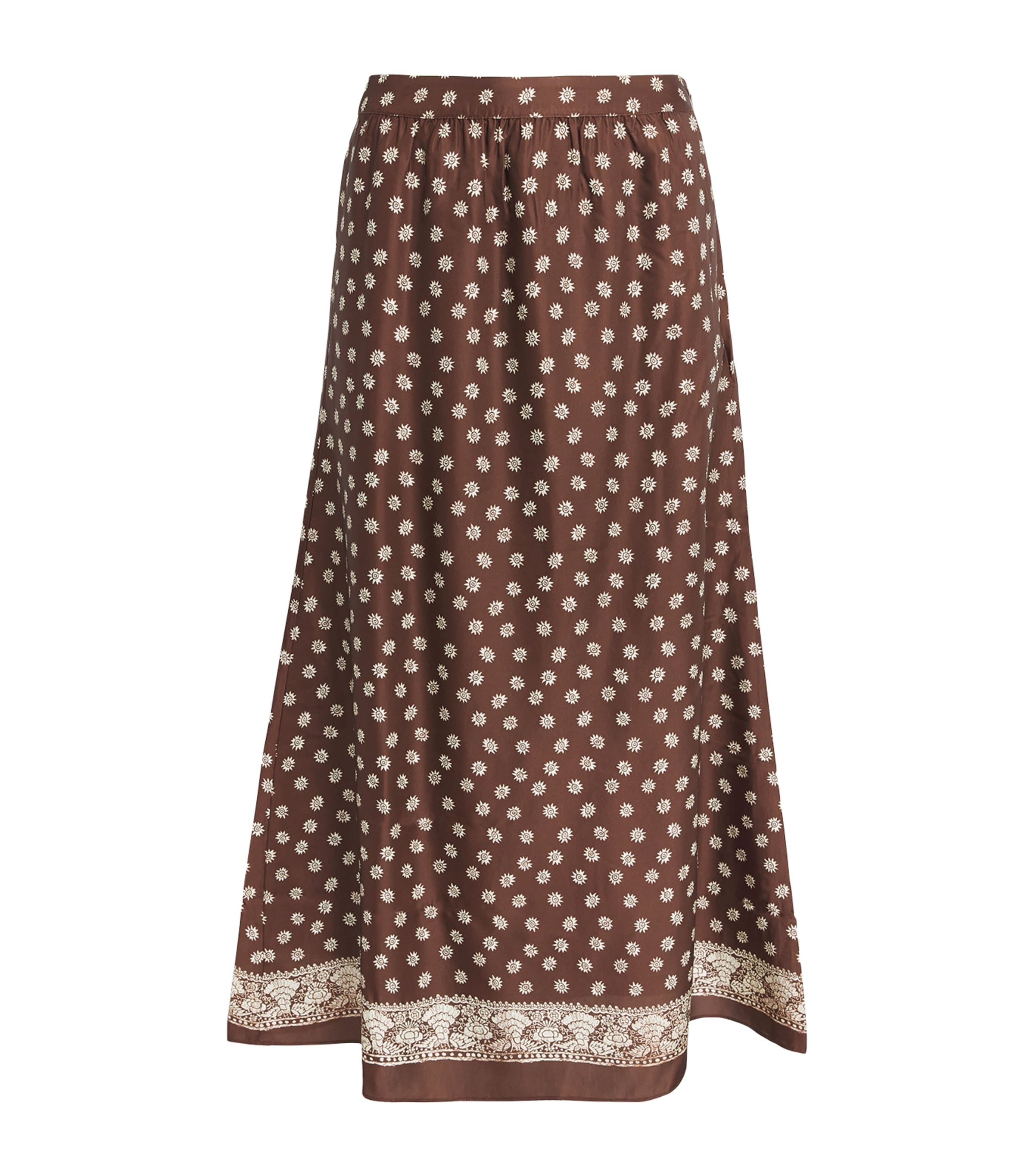 Claudie Pierlot Womens Printed Midi Skirt Dark Print Image 1