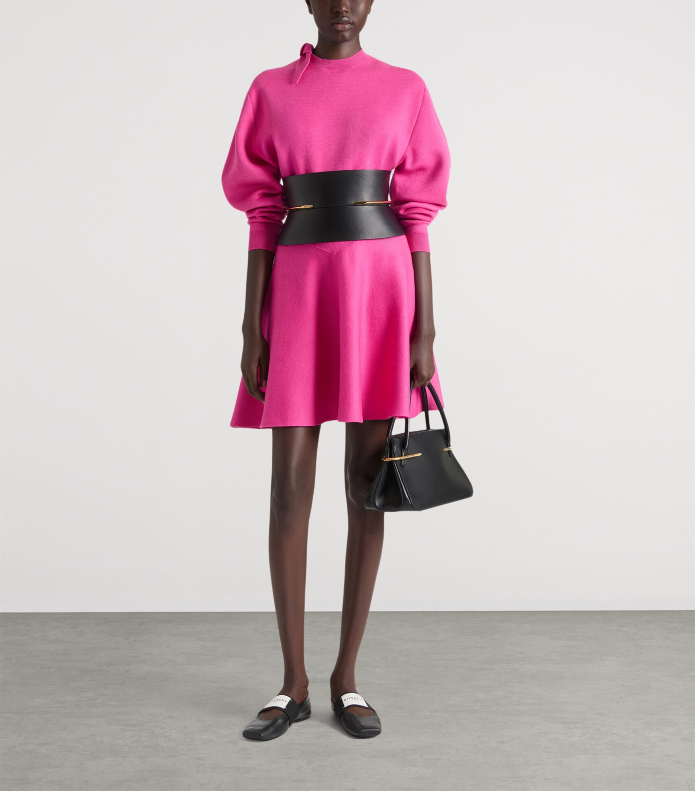 Wool-Cotton Mini Sweater Dress FUCHSIA Image 2