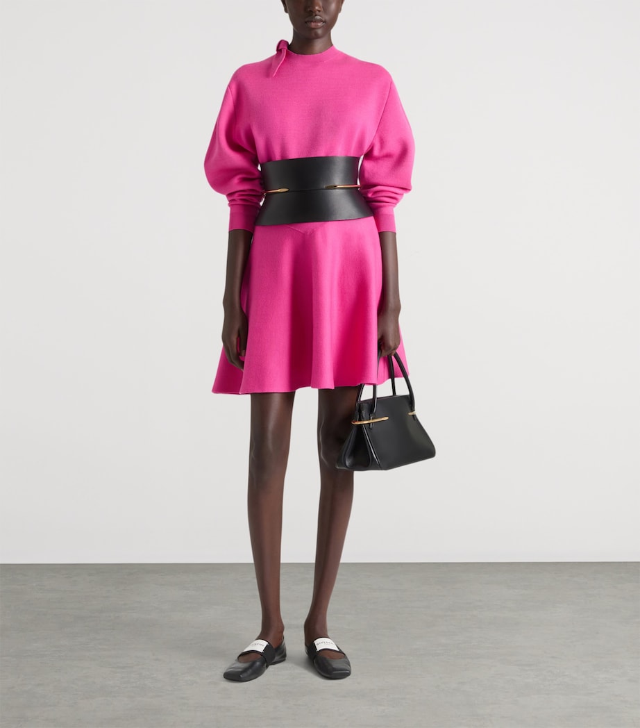 Wool-Cotton Mini Sweater Dress FUCHSIA Image 2