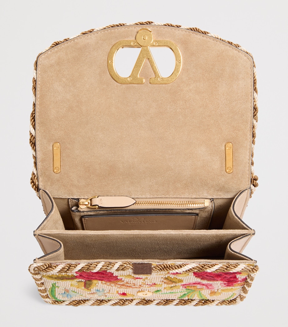 Small Silk Embellished Vain Shoulder Bag B9F Image 4