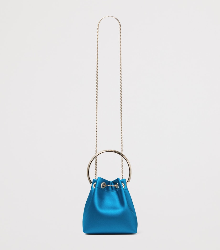 Jimmy Choo Satin Bon Bon Top-Handle Bag Lagoon/light Gold Image 3