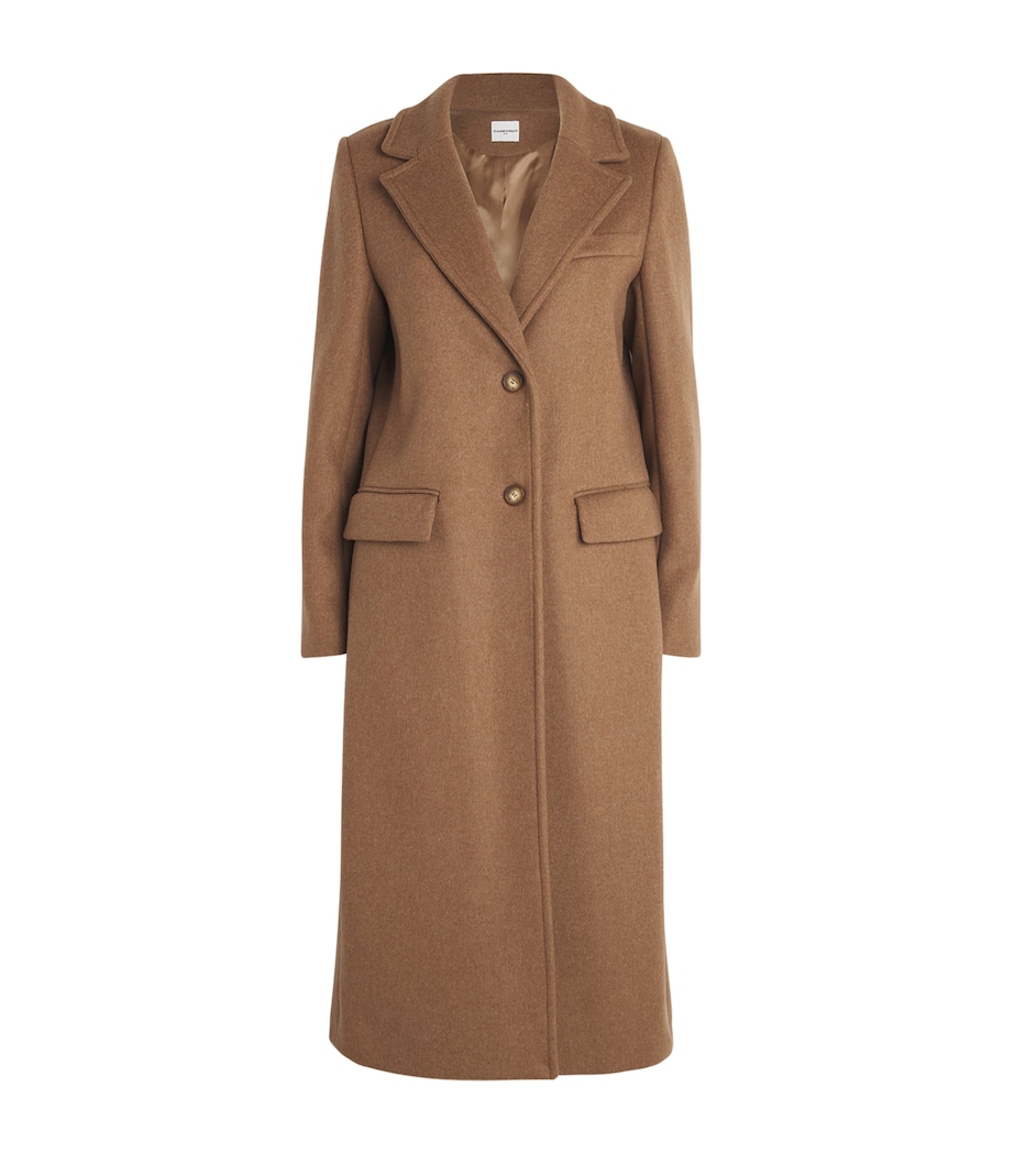 Wool-Blend Longline Coat DARK BEIGE Image 1