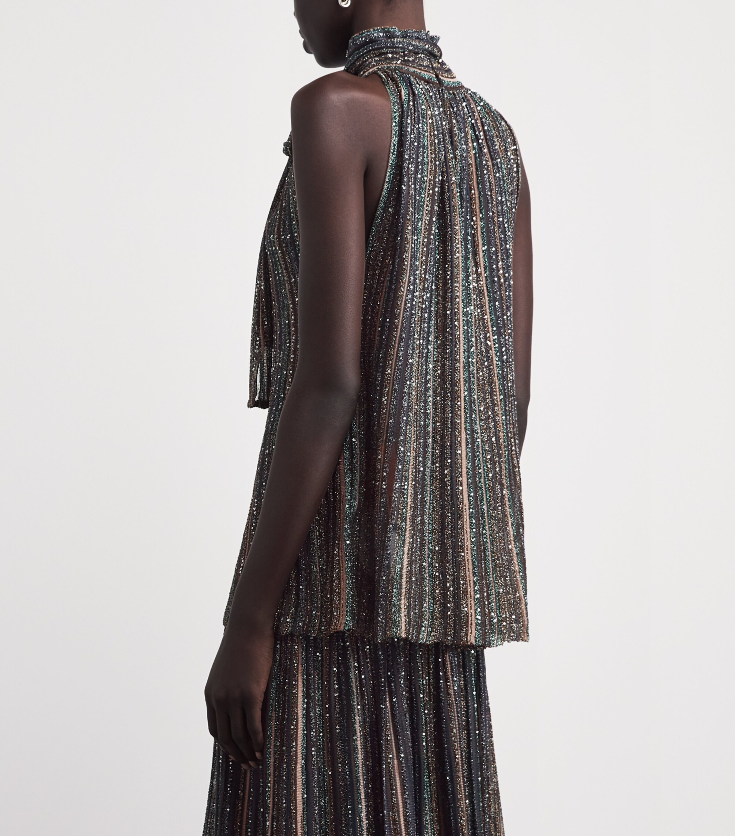 Missoni Womens Sequin-Embellished Halterneck Top Drk Brown Tone Image 5