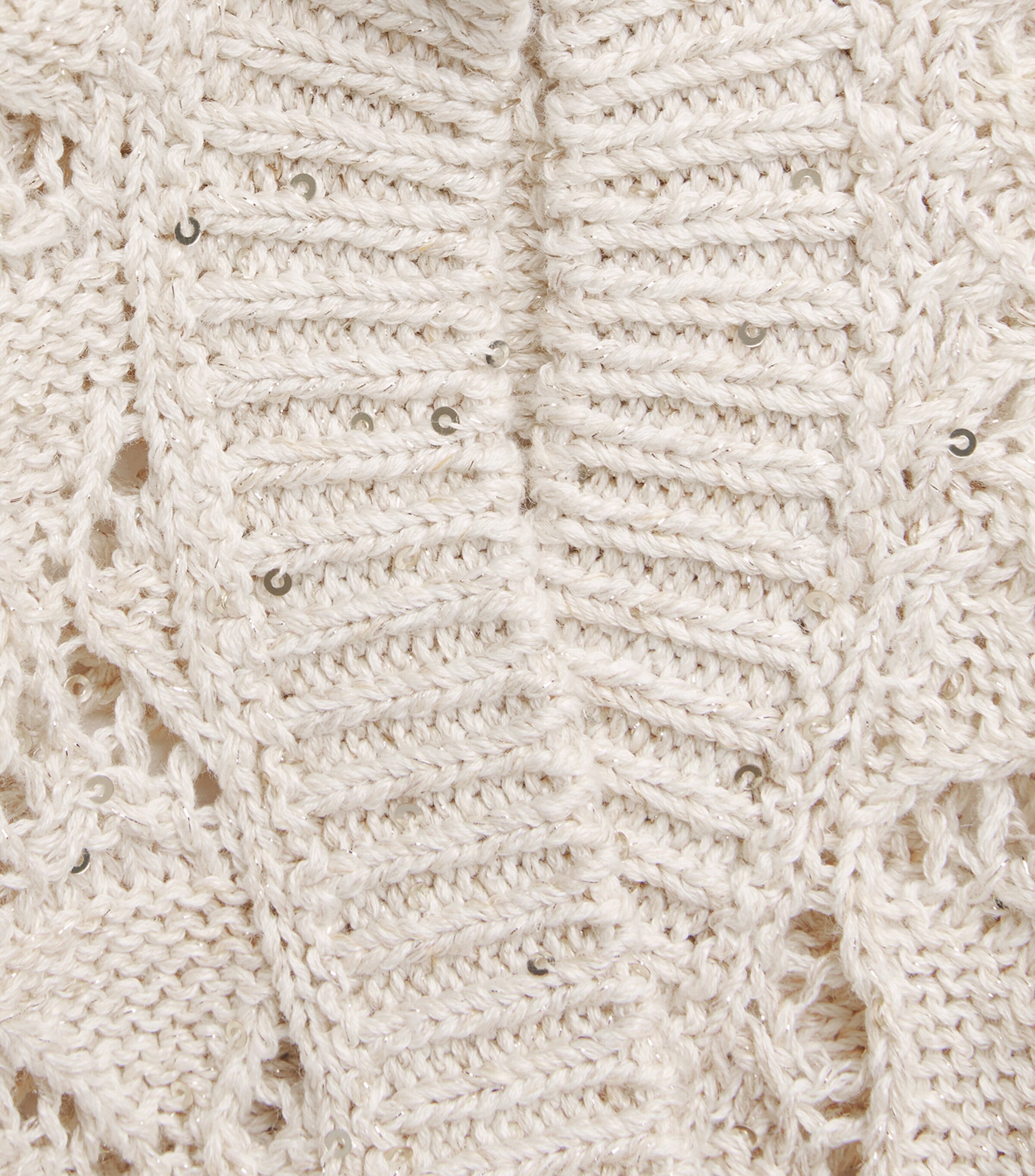 Eleventy Womens Cotton-Linen-Blend Sequinned Cardigan Avorio Image 6