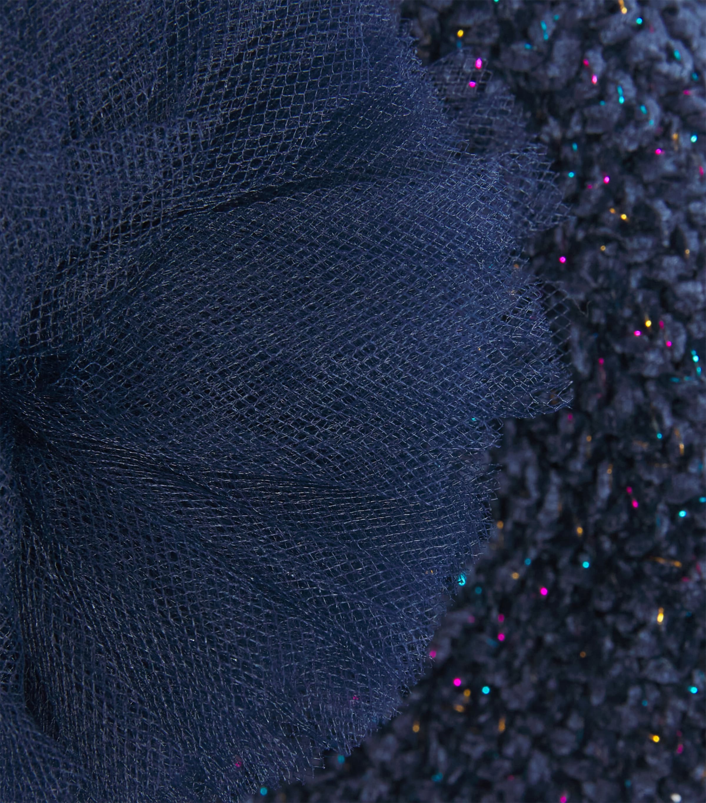Billieblush Tulle-Trim Logo Beanie Navy Image 3