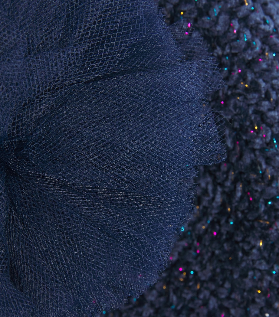 Billieblush Tulle-Trim Logo Beanie Navy Image 3