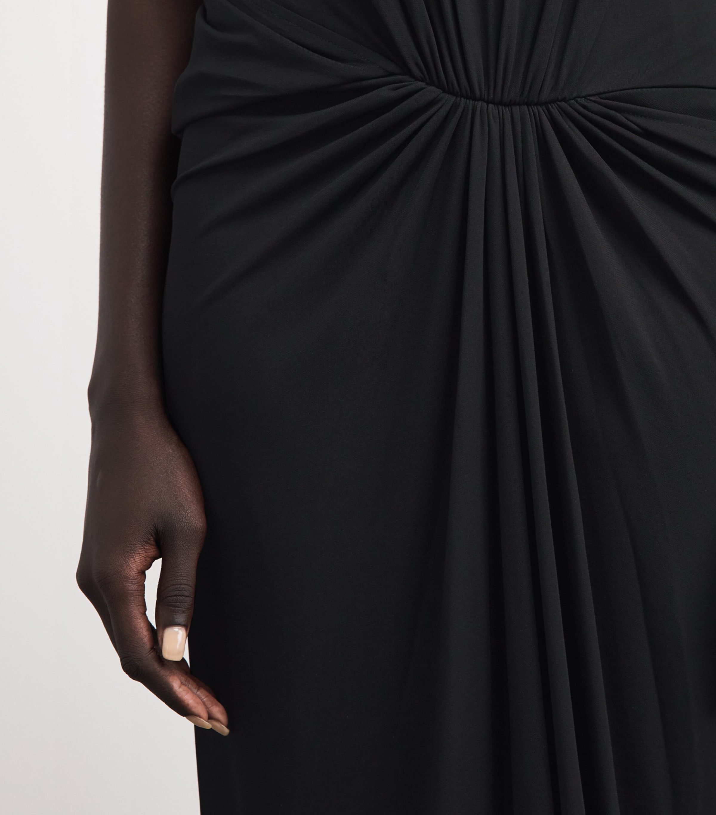 ESSE Studios Womens Cape-Detail Solina Maxi Dress Black Image 5
