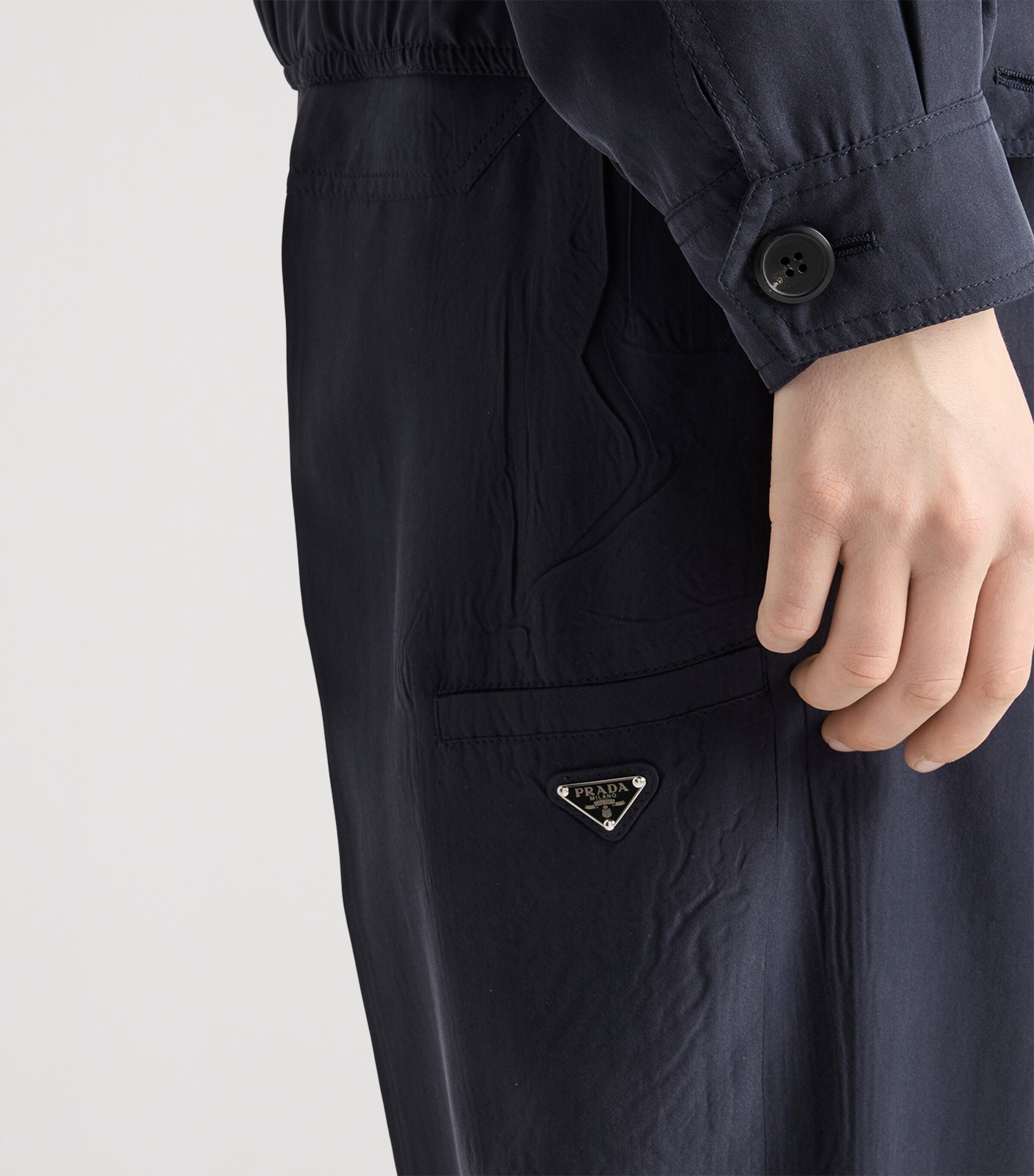 Prada Blue Silk Wide-Leg Trousers | Harrods UK